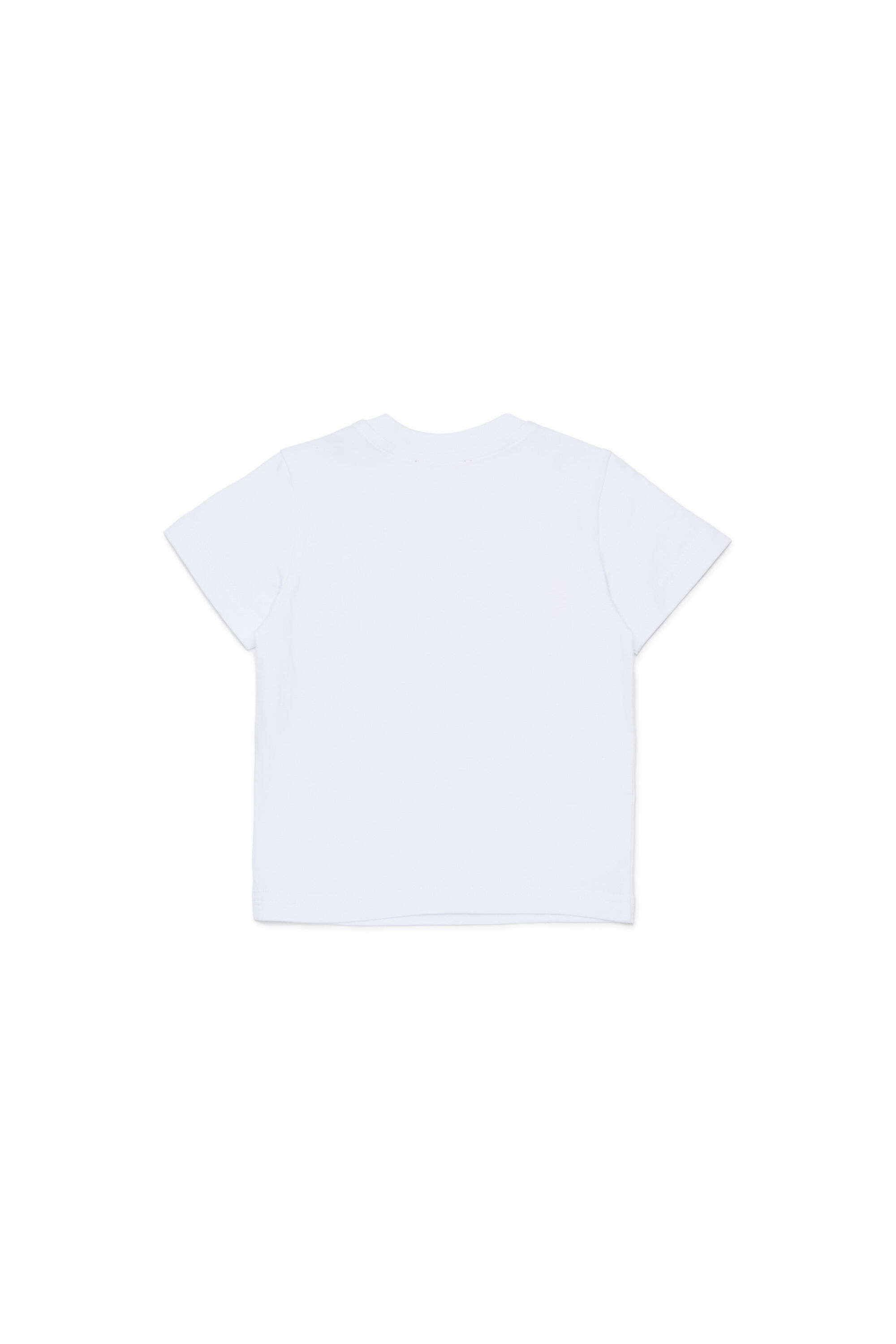 Diesel - TVALEB, Man's Cotton T-shirt with shadow logo in White - 2