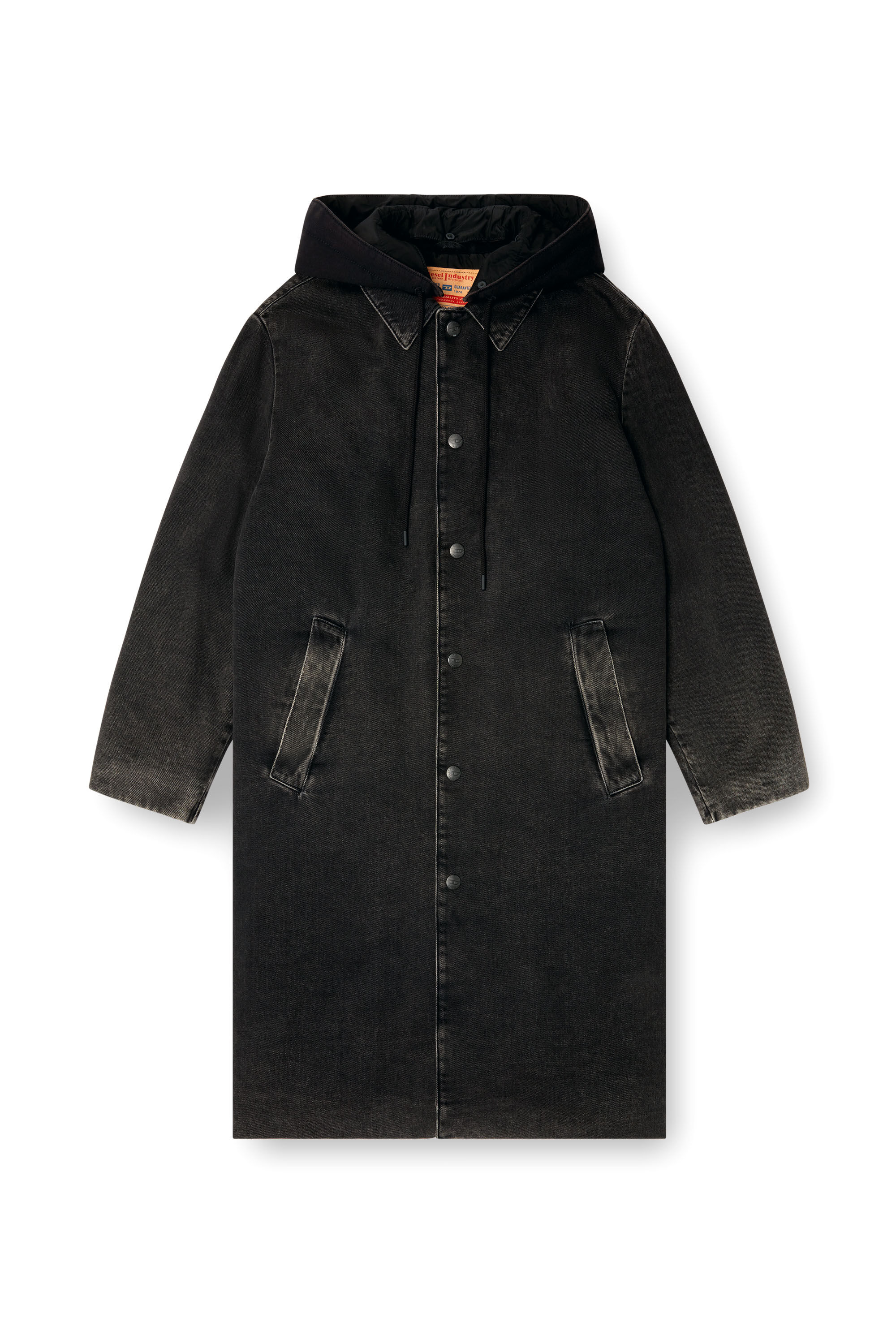 Diesel - D-JAKO-S, Man's Hybrid coat in denim and jersey in Black - 2