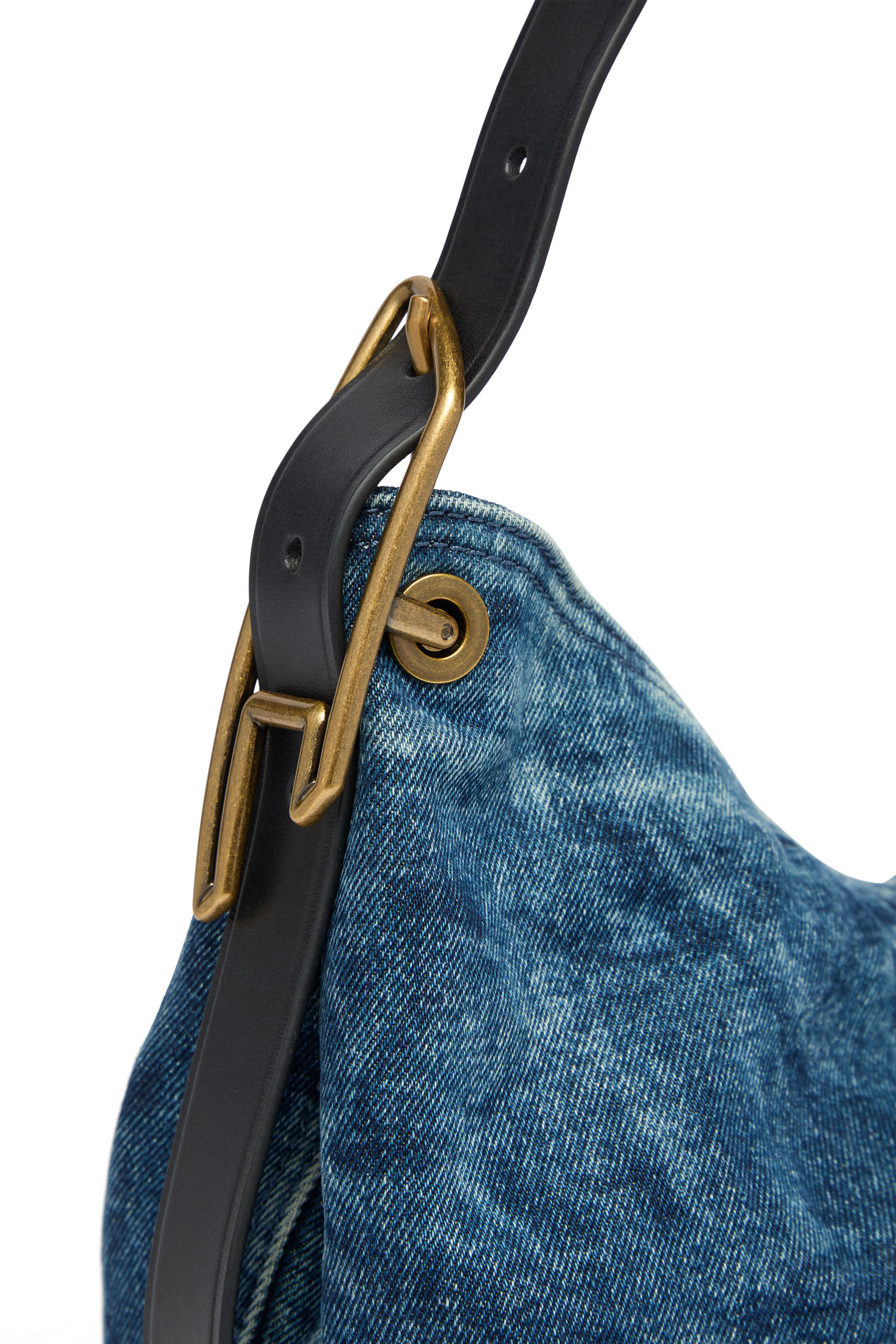 Diesel - D-LINE HOBO S, Woman's D-Line-Denim shoulder bag in Medium blue - 4