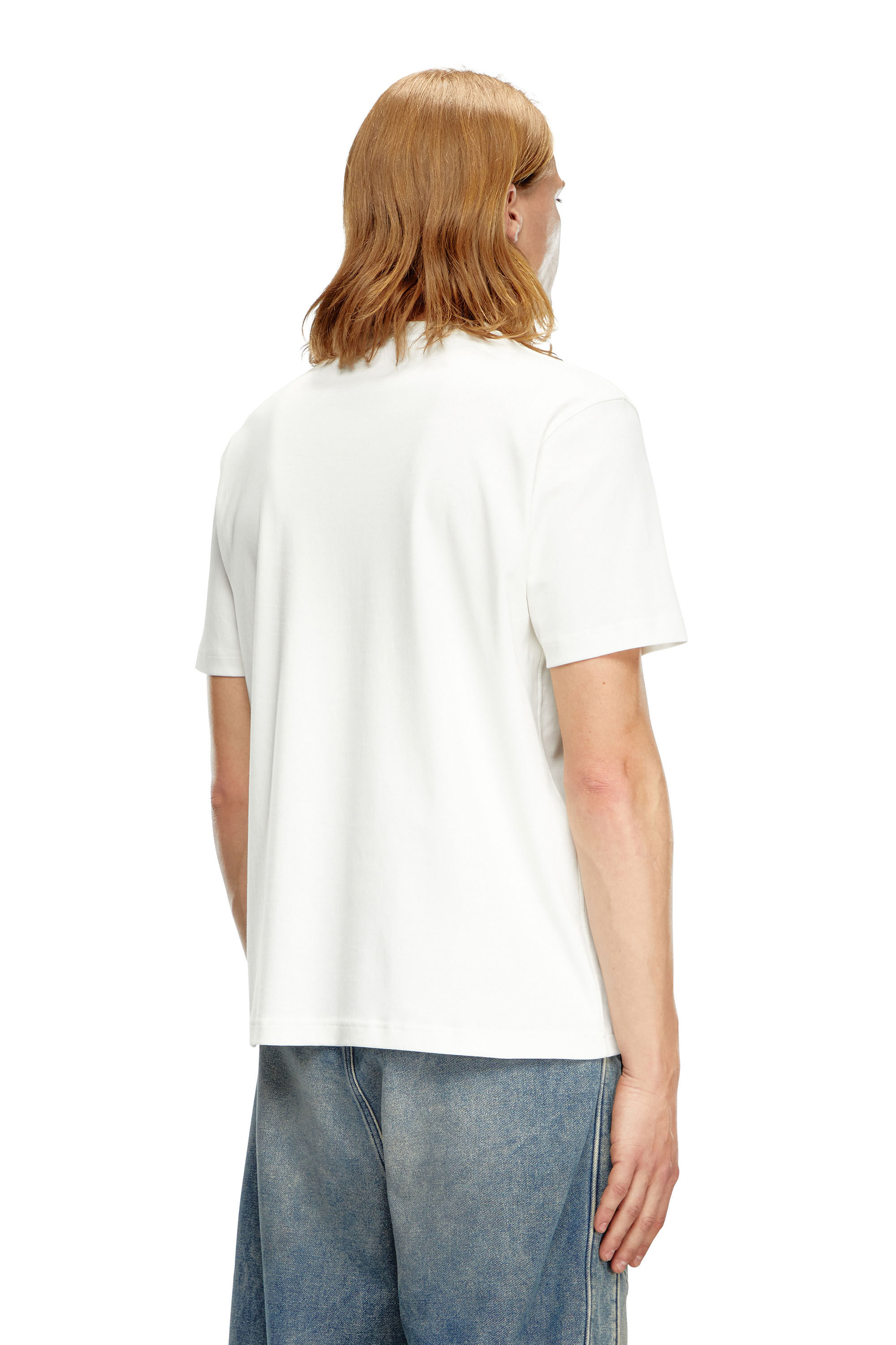 Diesel - T-ADJUST-DOVAL-PJ, Man T-shirt with Oval D patch in White - Image 4