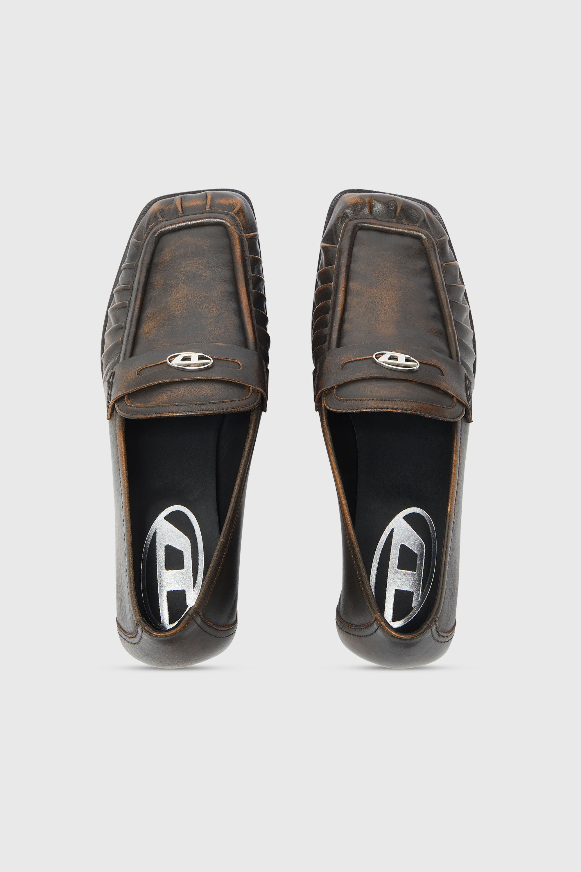 Diesel - D-AMBER MOC 30, Woman's D-Amber - Penny loafers in leather in Brown - 4