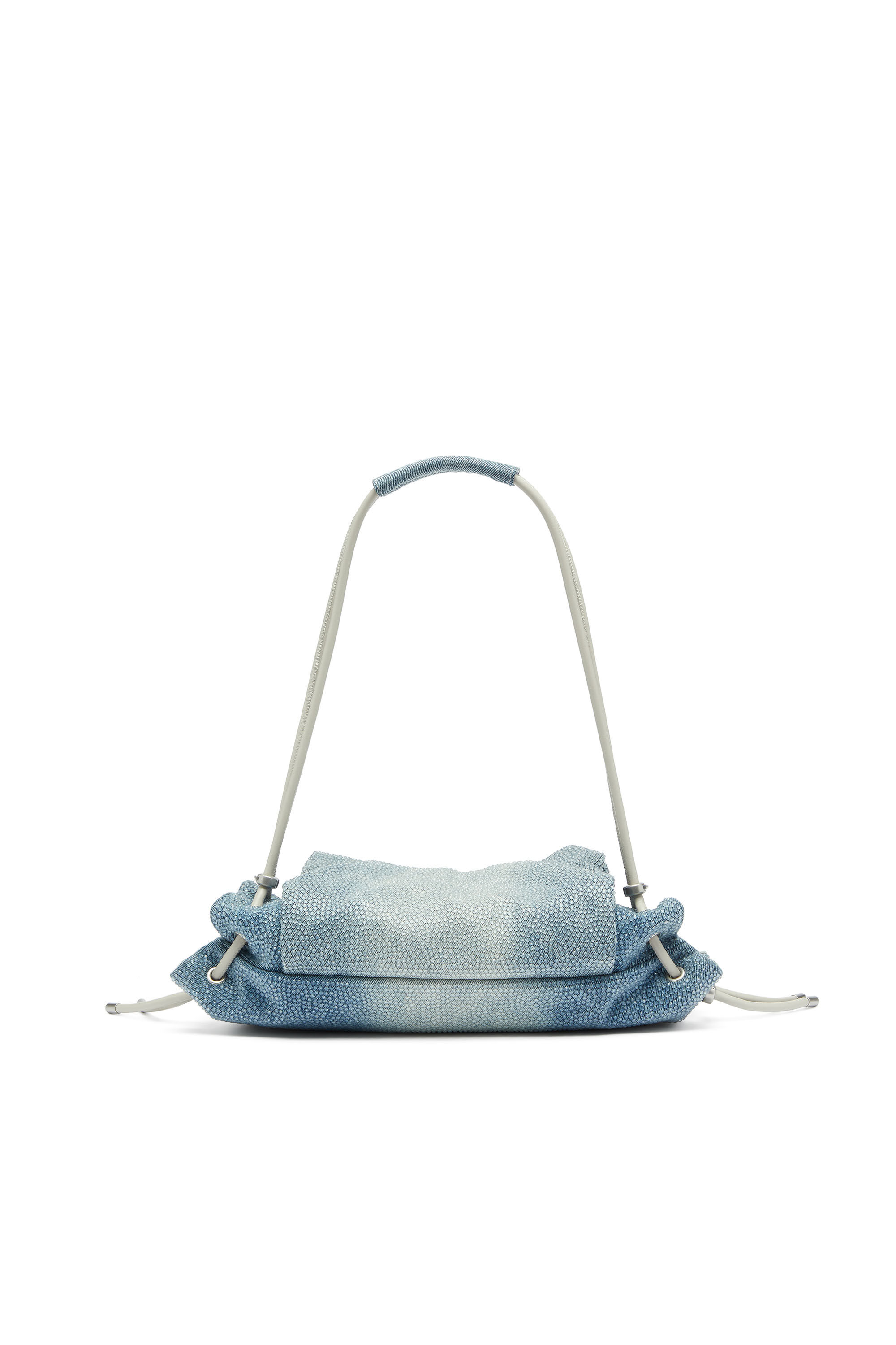 Diesel - SCRUNCH-D SHOULDER S, Woman's Scrunch-D - Shoulder bag in denim with transparent crystals in Blue - 2