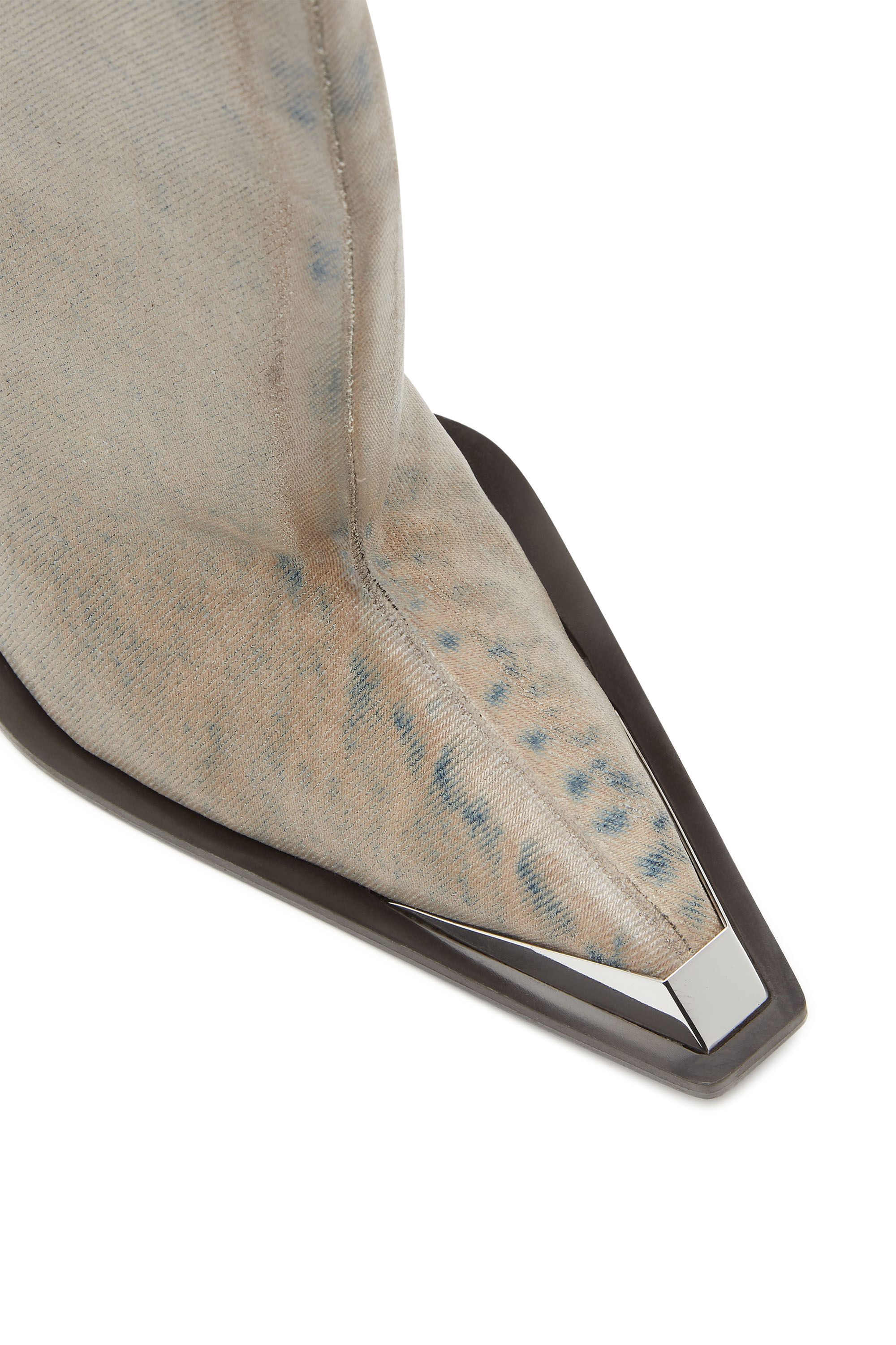 Diesel - D-TONA WB, Woman's D-Tona-Knee-high boots in coated solarised denim in Beige - 4