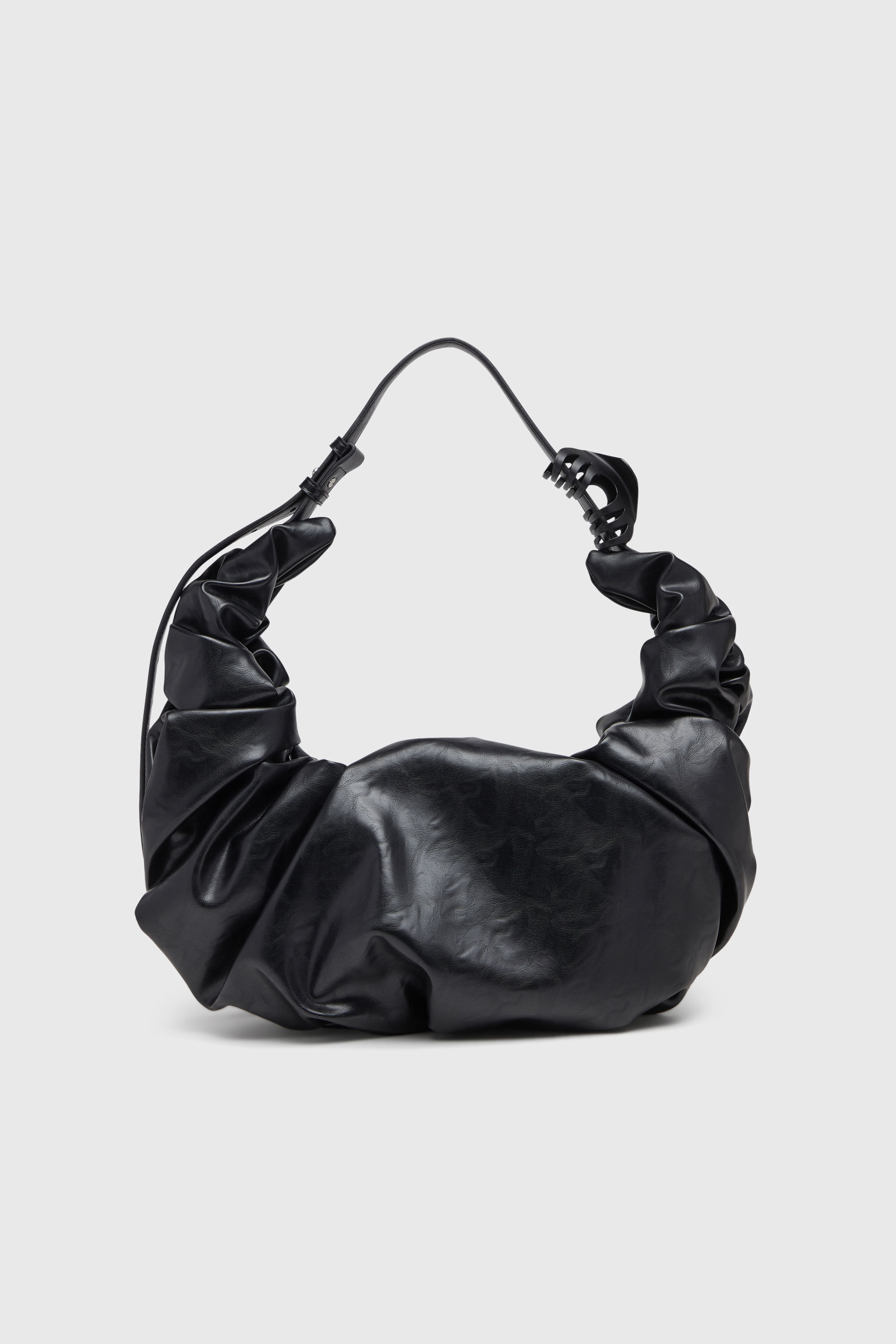 Diesel - GRAB-D HOBO L, Woman's Grab-D-Large scrunched hobo bag in Black - 3