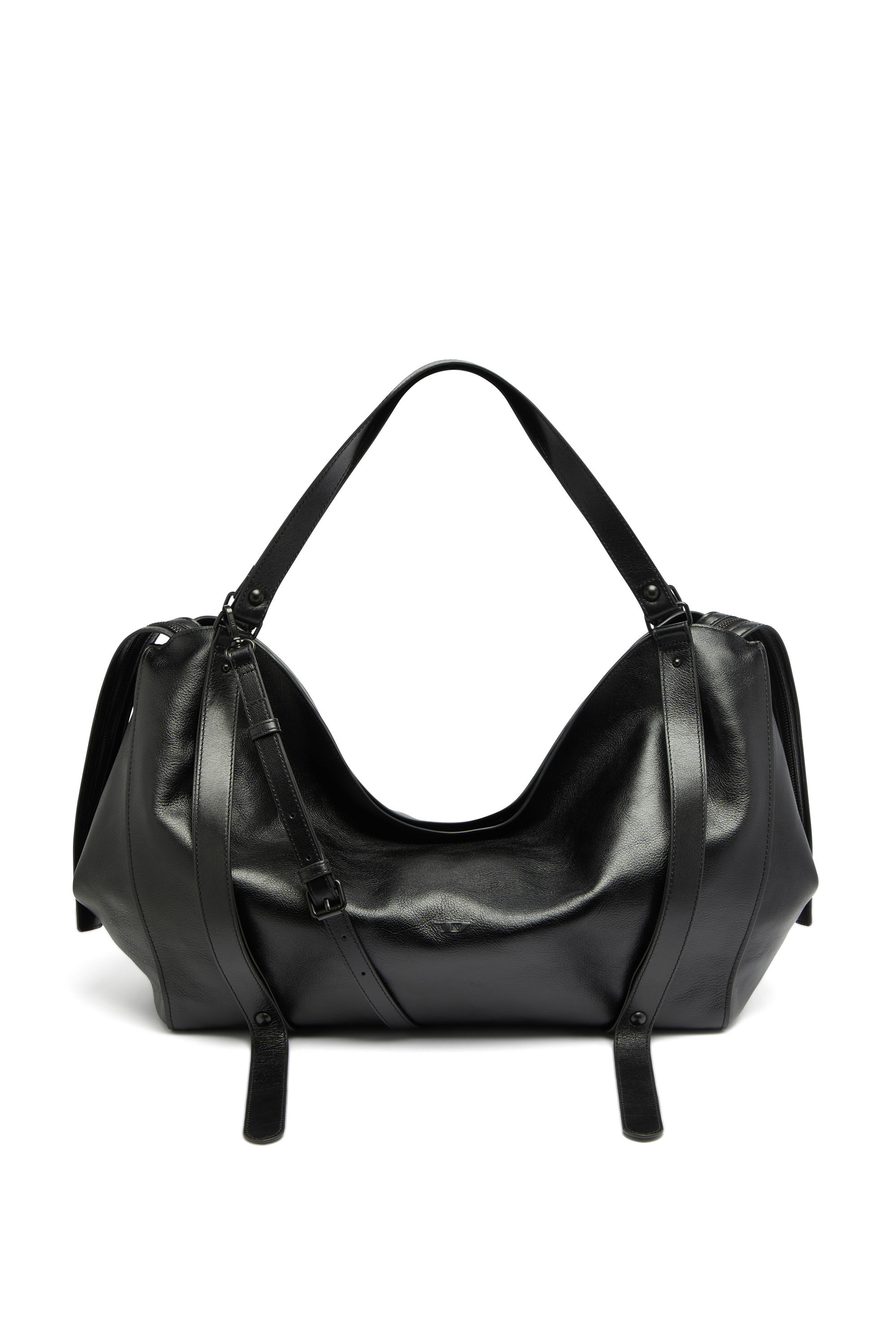 Diesel - D-ONE DUFFLE 48H, Unisex's D-One-Duffle bag in leather in Black - 2