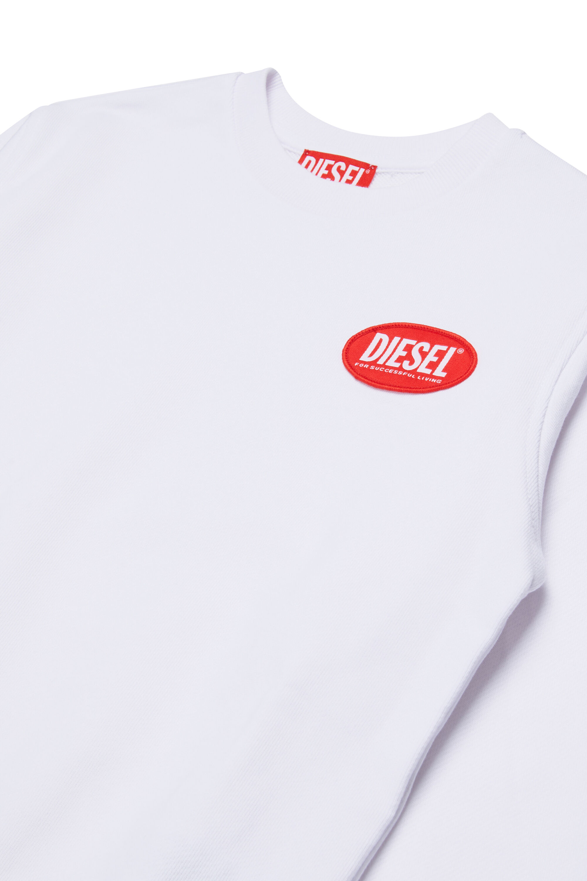 Diesel - SPATCH OVER, Man's Cotton sweatshirt with applied logo in White - 3