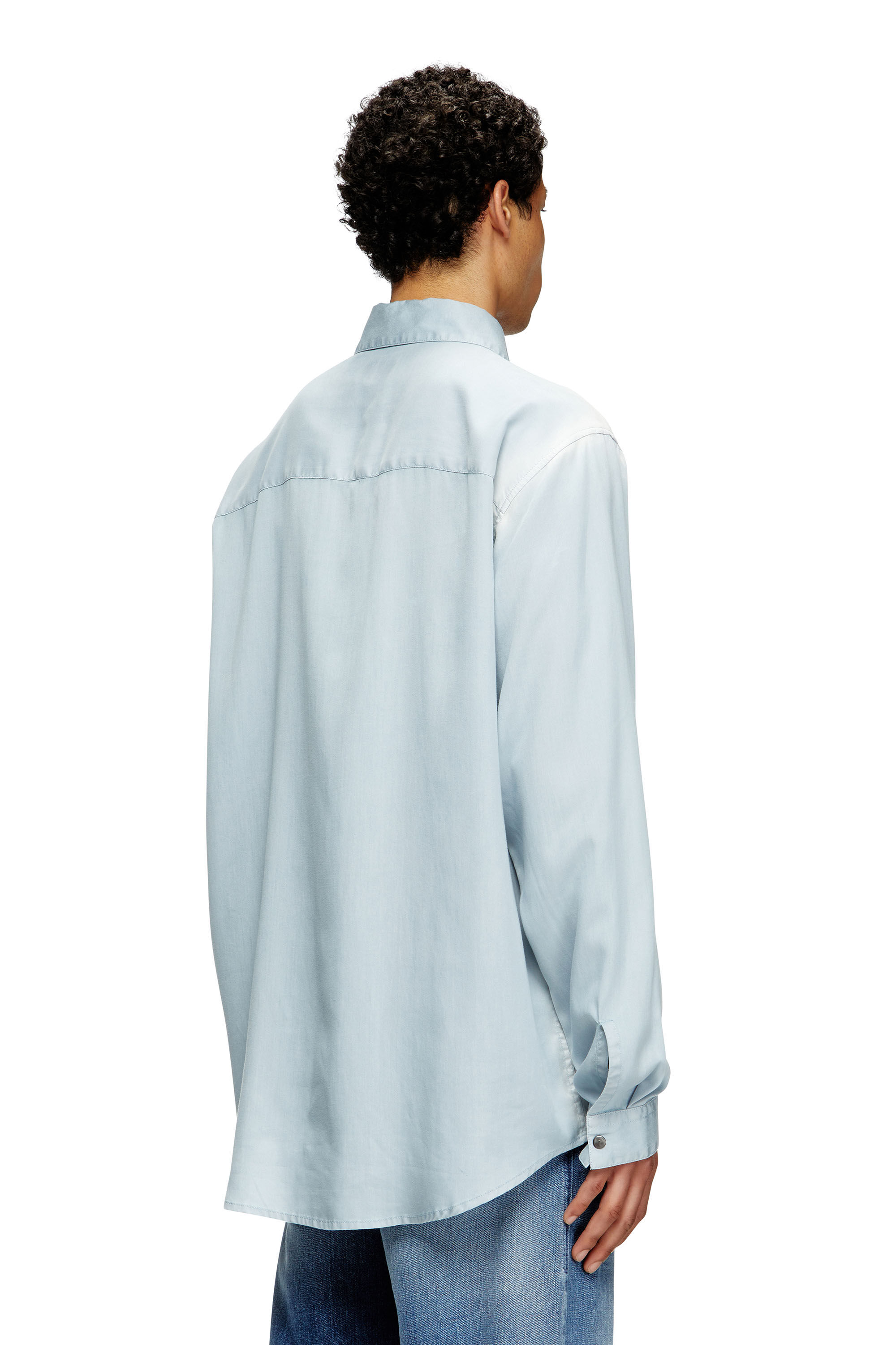 Diesel - S-SIMPLY-JLCI, Man's Shirt in faded twill in Light Blue - 2