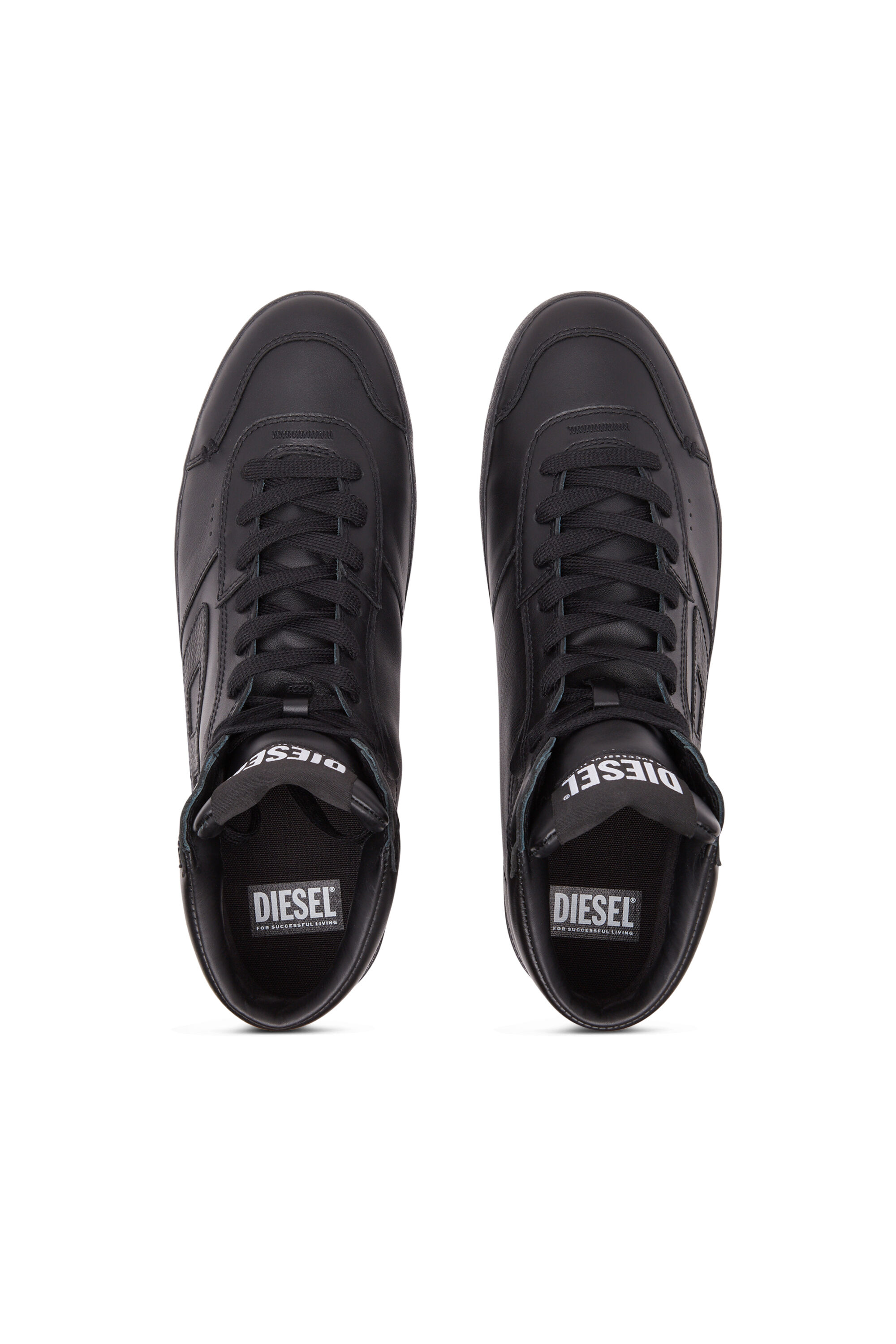 Diesel - S-LEROJI MID, Man S-Leroji Mid-Leather high-top sneakers in Black - Image 4
