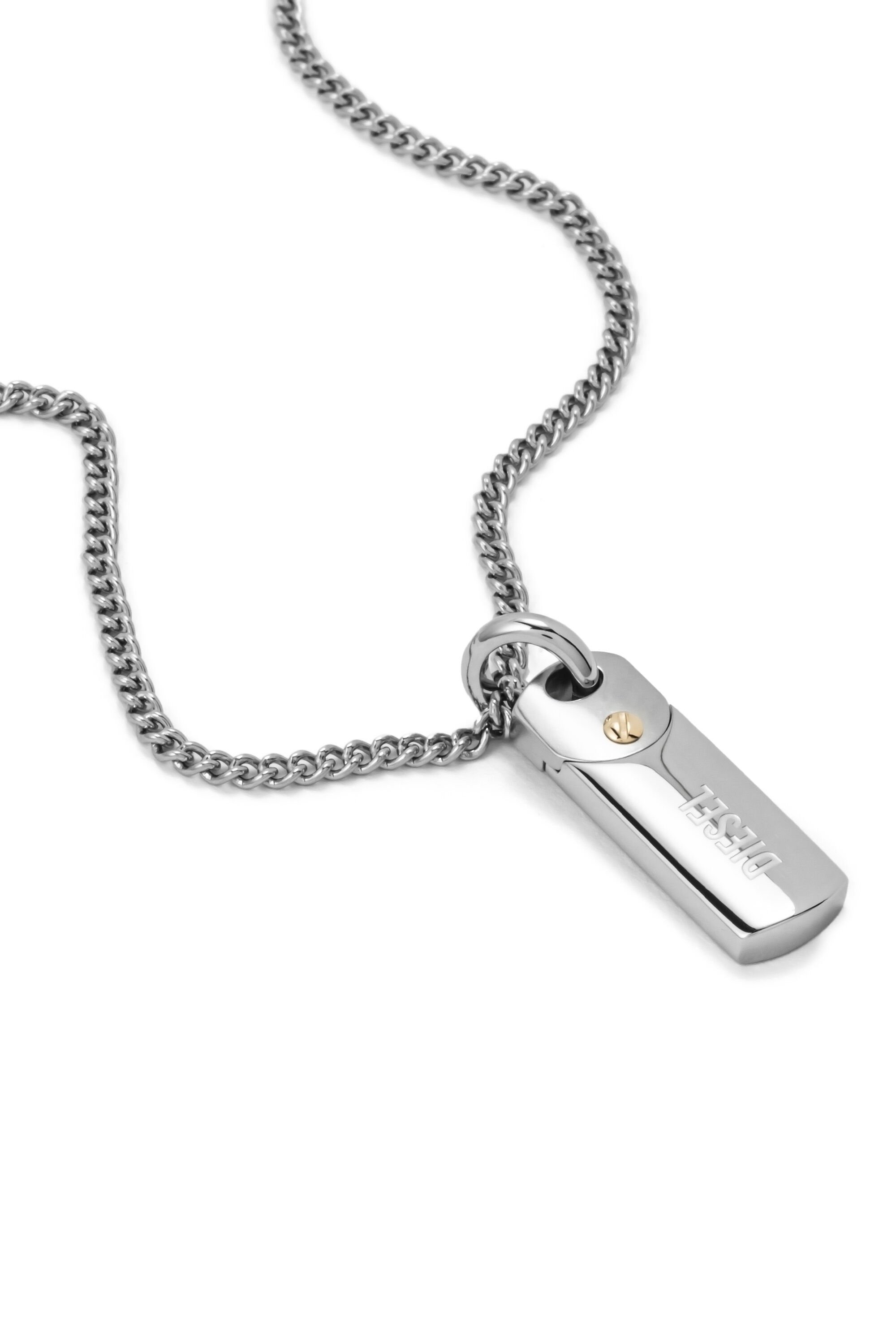Diesel - DX1116, Man Steel dog tag pendant necklace in Silver - Image 1