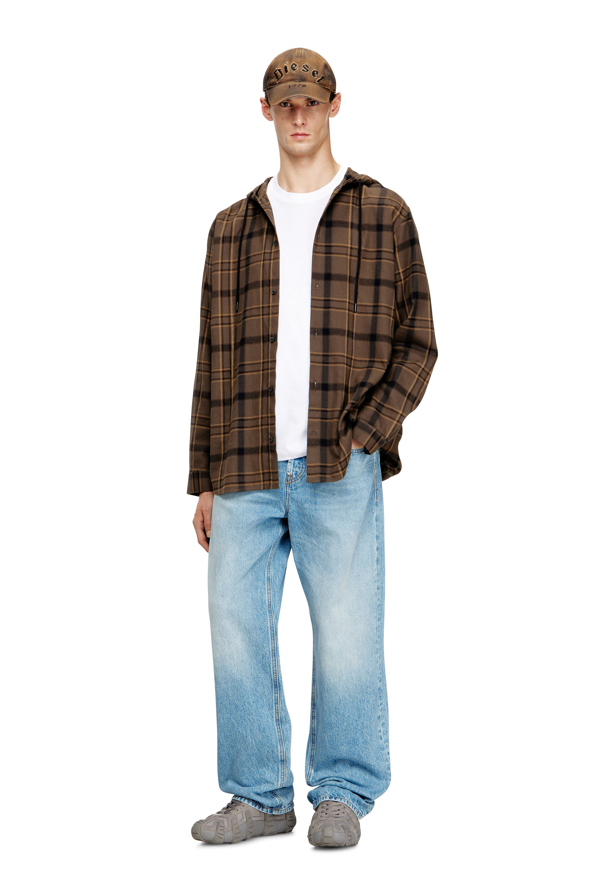 Diesel - T-ADJUST-V5, Man's Regular cotton T-shirt with puff print in White - 1