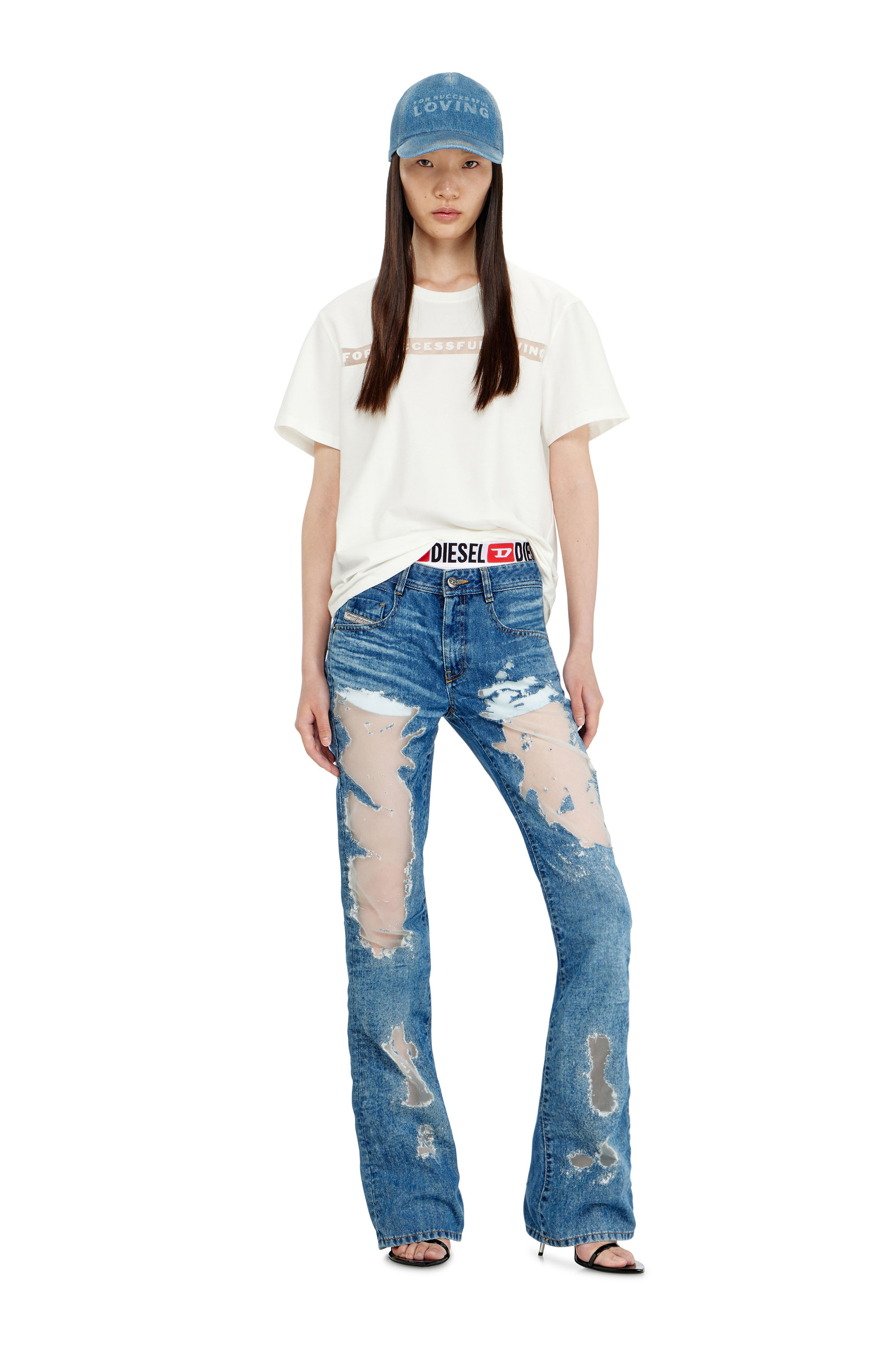 Diesel - PR-T-NOTS-CHI-R, Unisex's T-shirt with For Successful Loving logo in White - 4