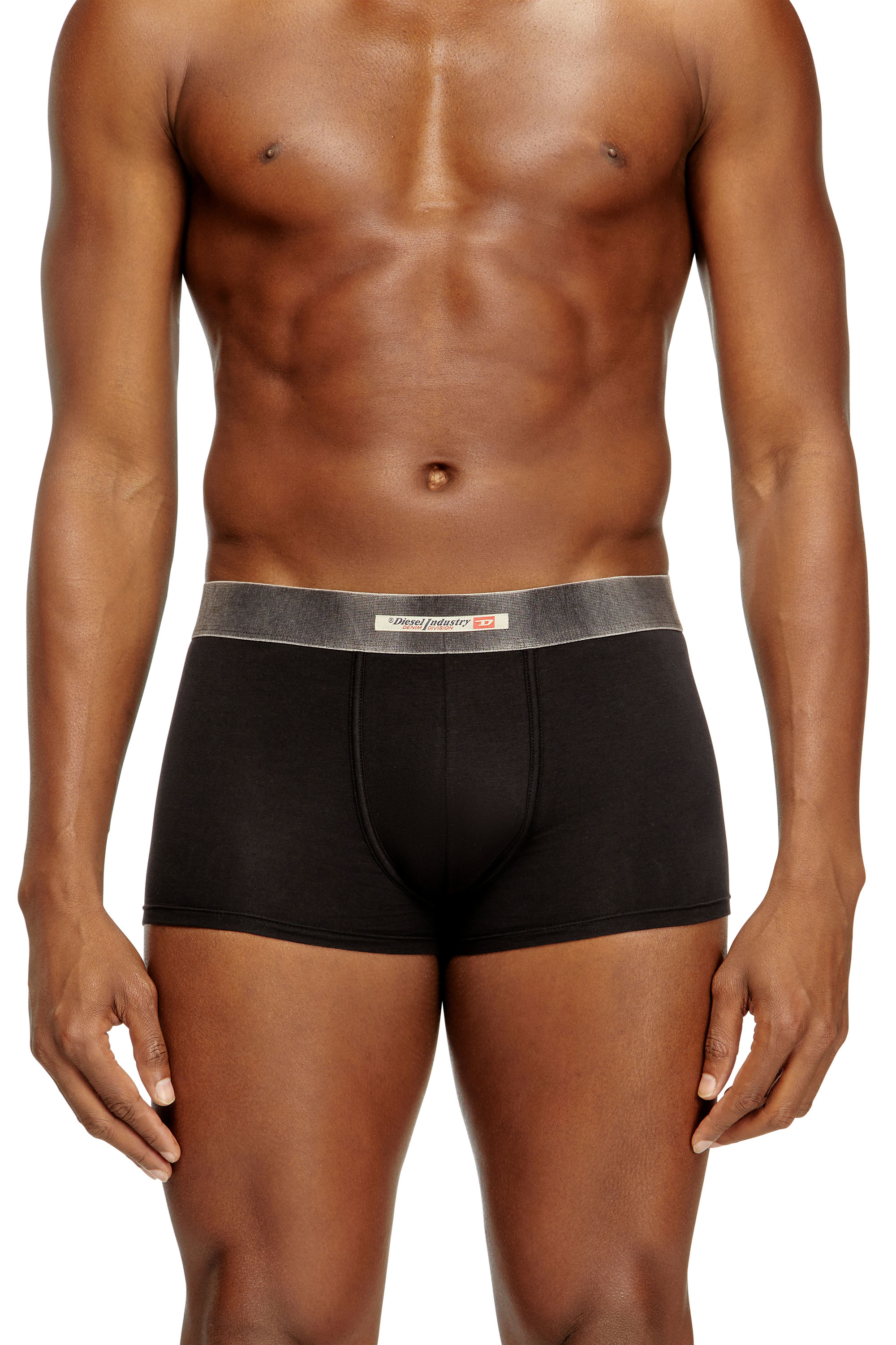 Diesel - DAMIEN-DNM-3PACK, Man's 3-pack of stretch cotton boxers with satin waistband in Black - 3