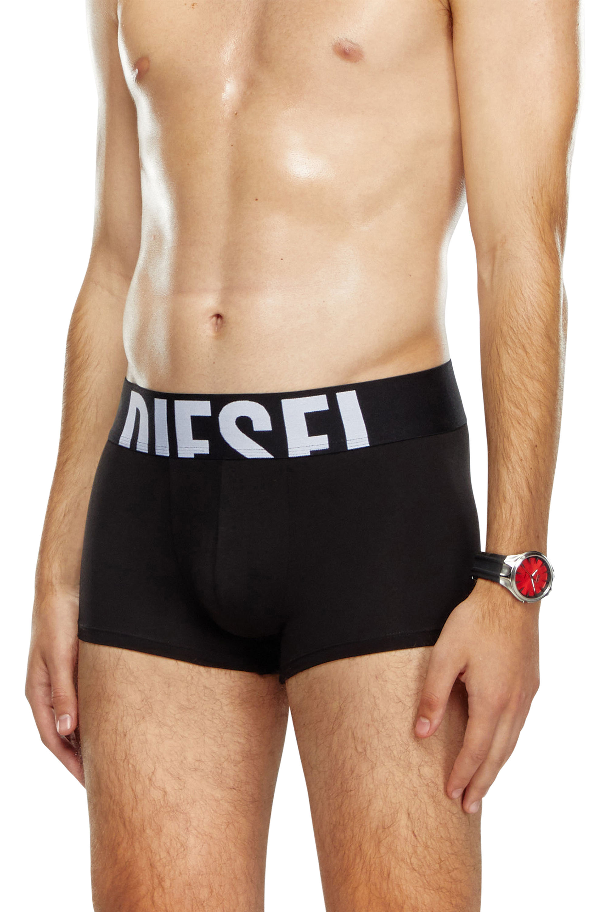 Diesel - UMBX-DAMIENTHREEPACK-5.5EL, Man's 3-pack of boxer briefs with cut-off logo in Black - 2