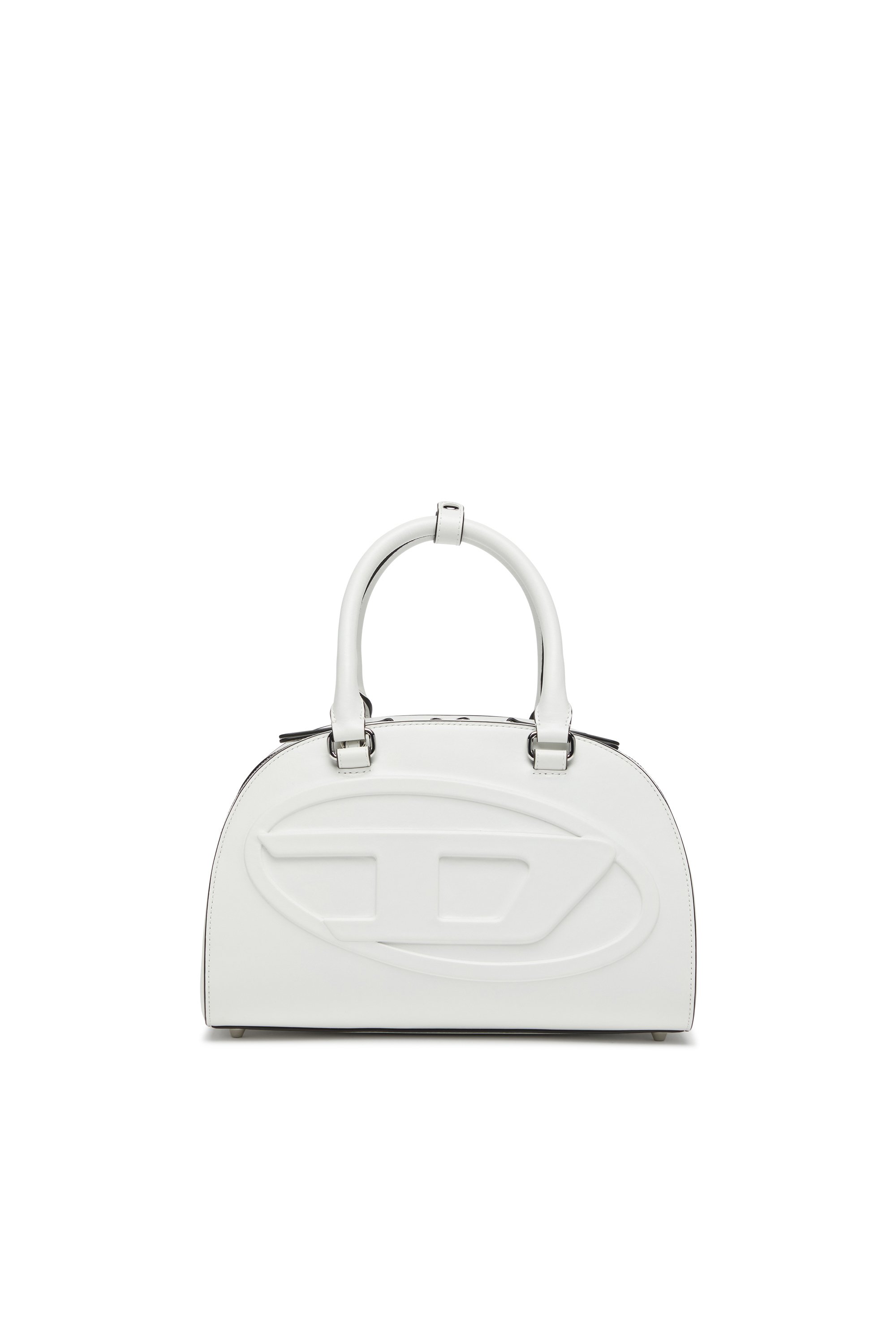 Diesel - 1DR DOME TOP HANDLE, Woman's Leather bowling bag in White - 1