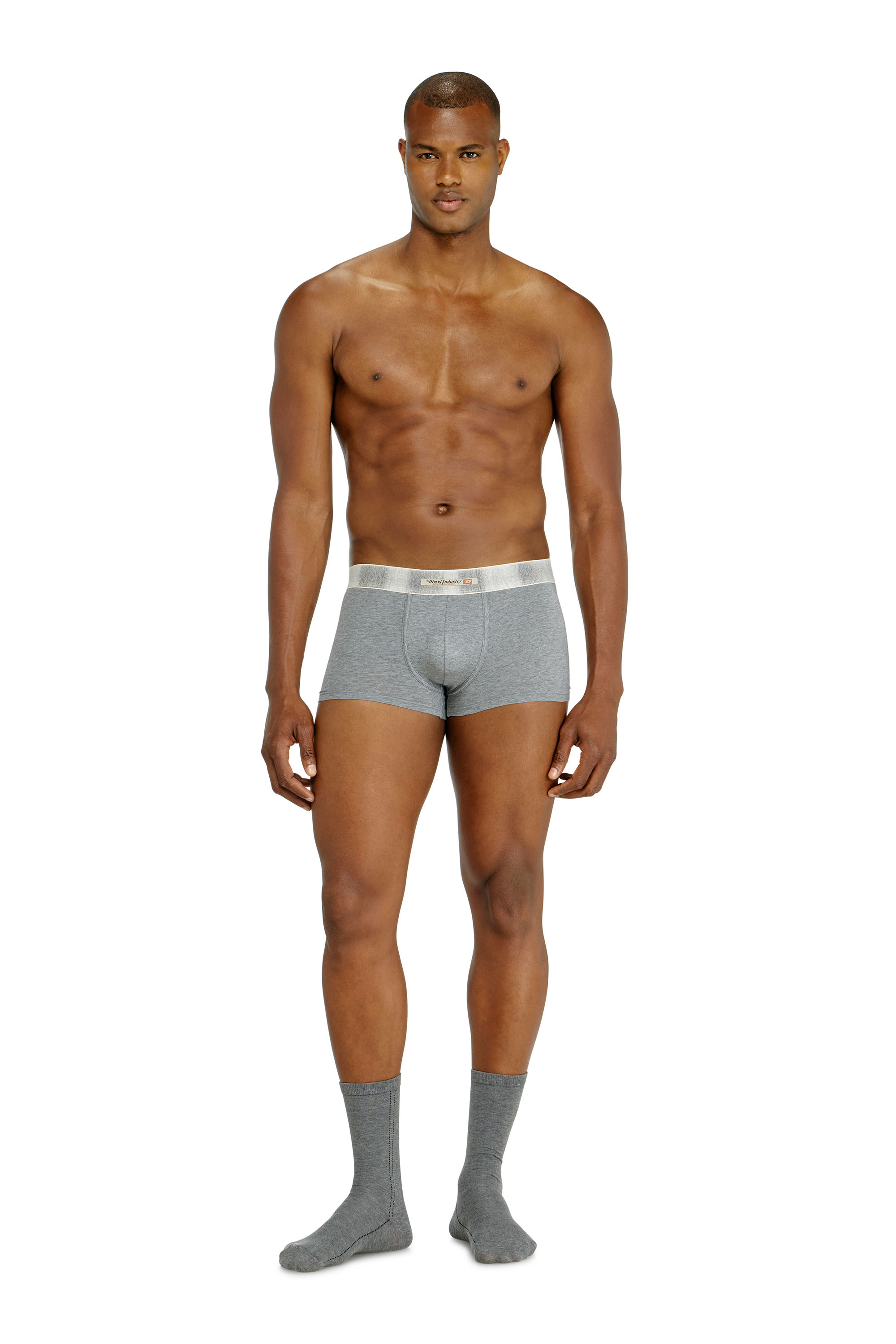 Diesel - DAMIEN-DNM-3PACK, Man's Three-pack of stretch cotton boxer briefs with satin waistband in Multicolor/Grey - 3