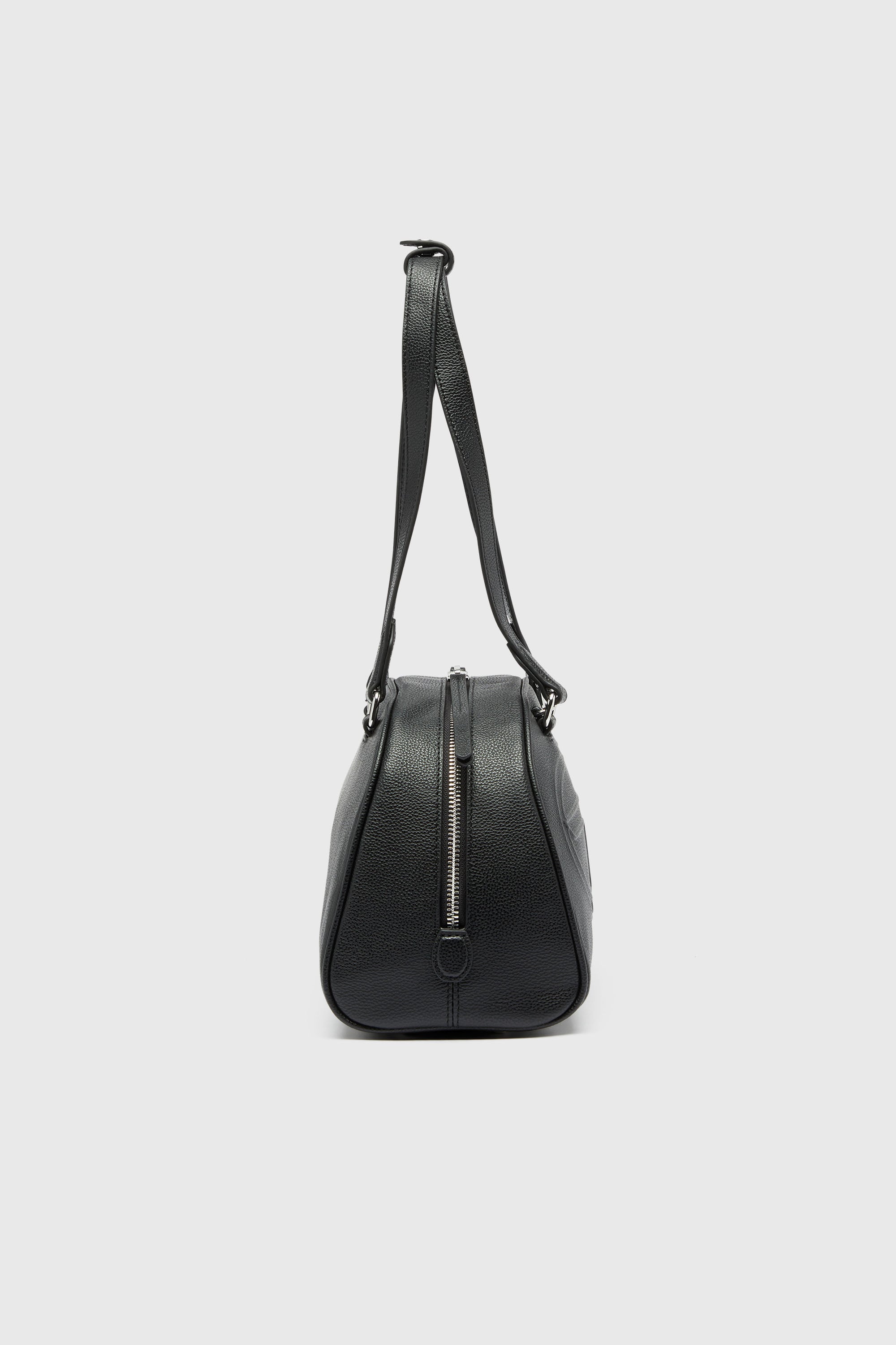 Diesel - 1DR DOME SHOULDER, Unisex's 1DR Dome - Leather Boston bag with embossed logo in Black - 4