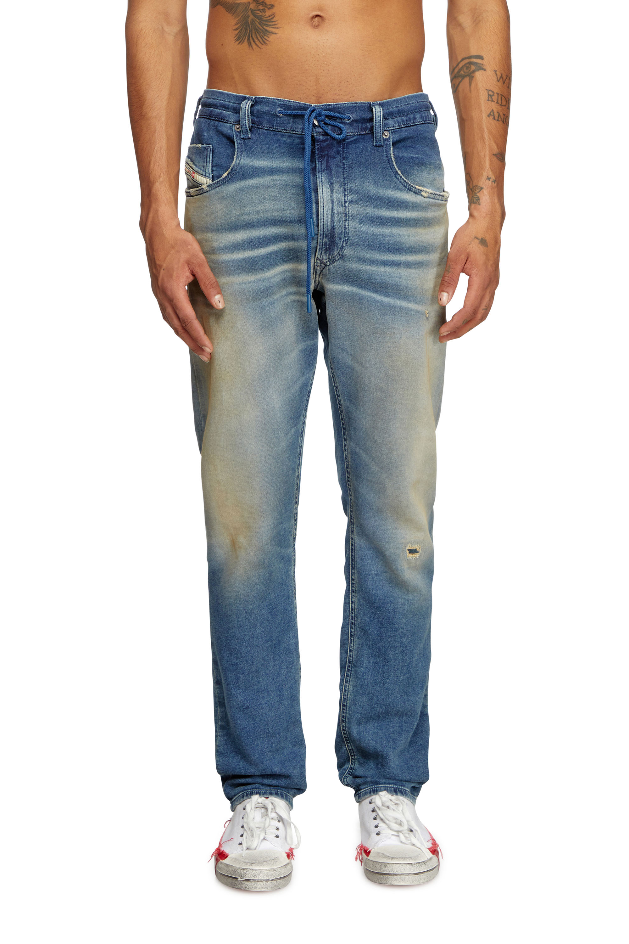 Diesel - Man's Regular 2030 D-Krooley Joggjeans® 068PQ, Medium blue - 1