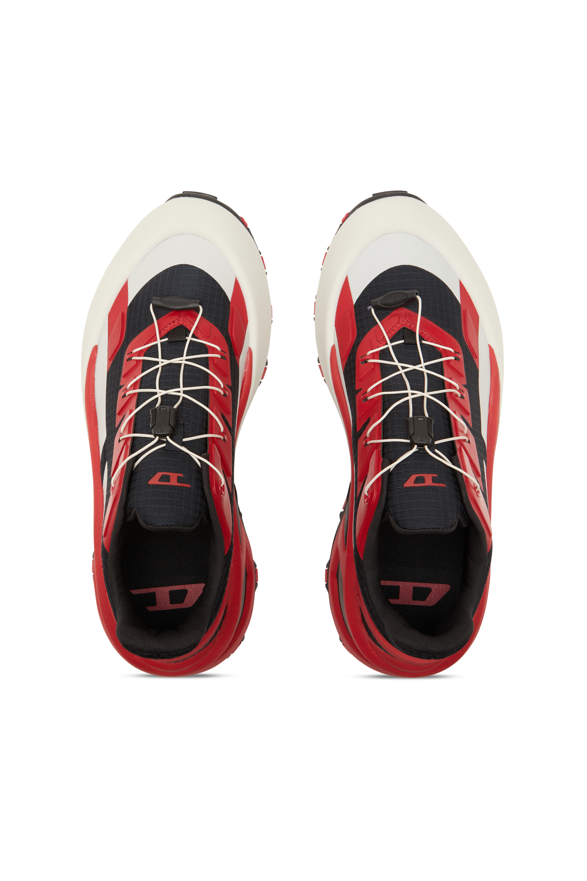 Diesel - D-CAGE RUNNER, Man's D-Cage Runner-Sneakers in TPU-trimmed ripstop in Black/Red - 5