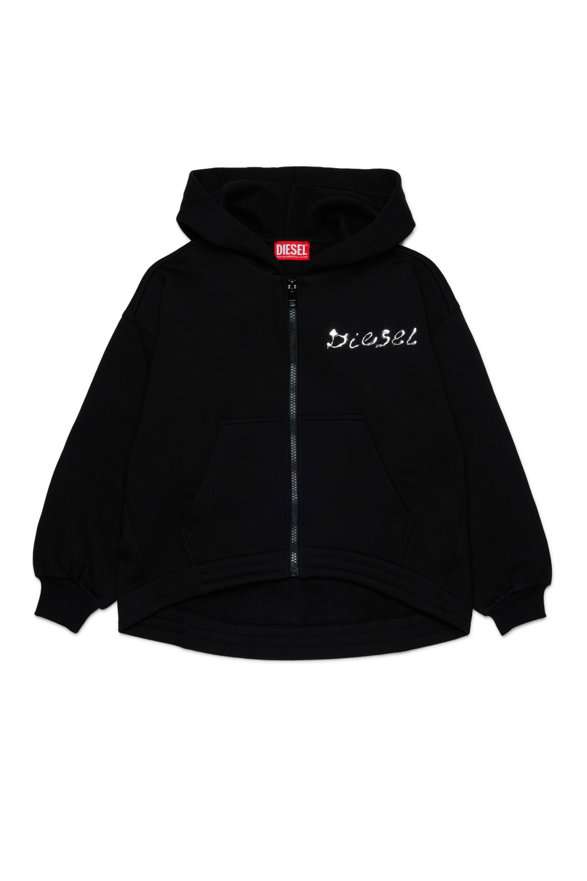 Diesel - STRISTANA, Woman's Cotton zip-up hoodie in Black - 1