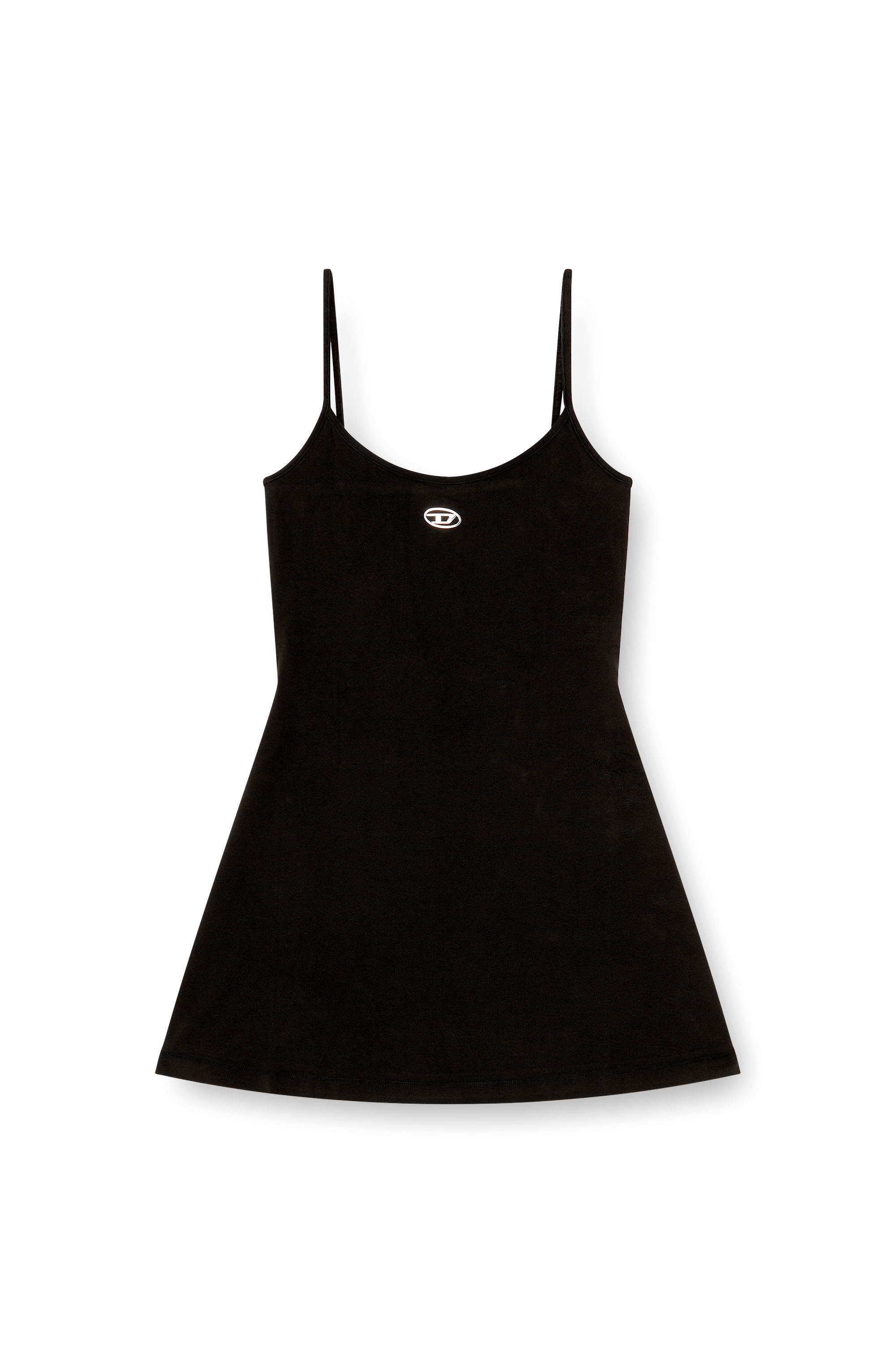 Diesel - D-NEWHOP-OD, Woman's Mini dress in cotton with Oval D logo in Black - 1