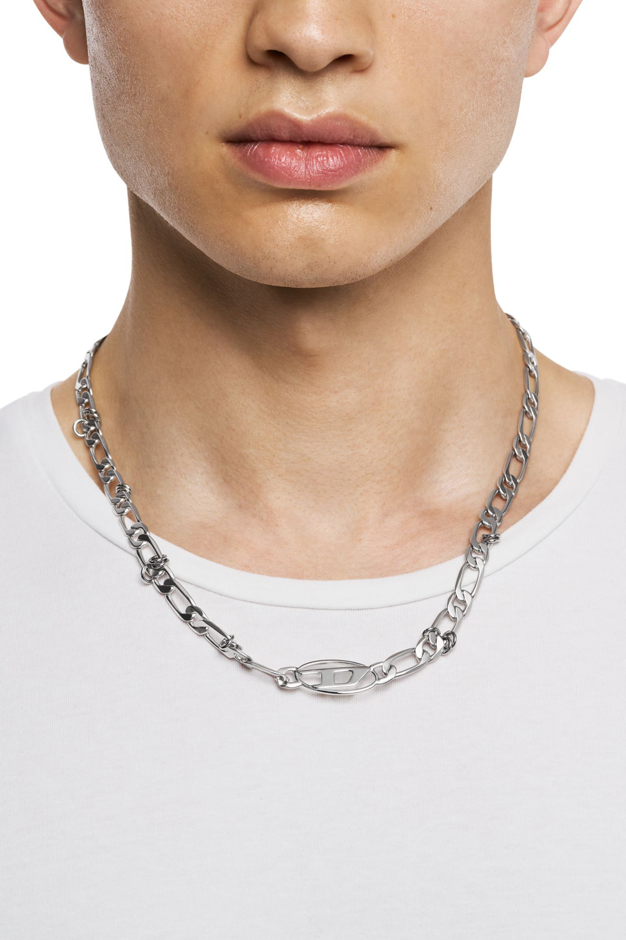 Diesel - DX1600040, Unisex's Stainless Steel and Brass Chain Necklace in Silver - 4