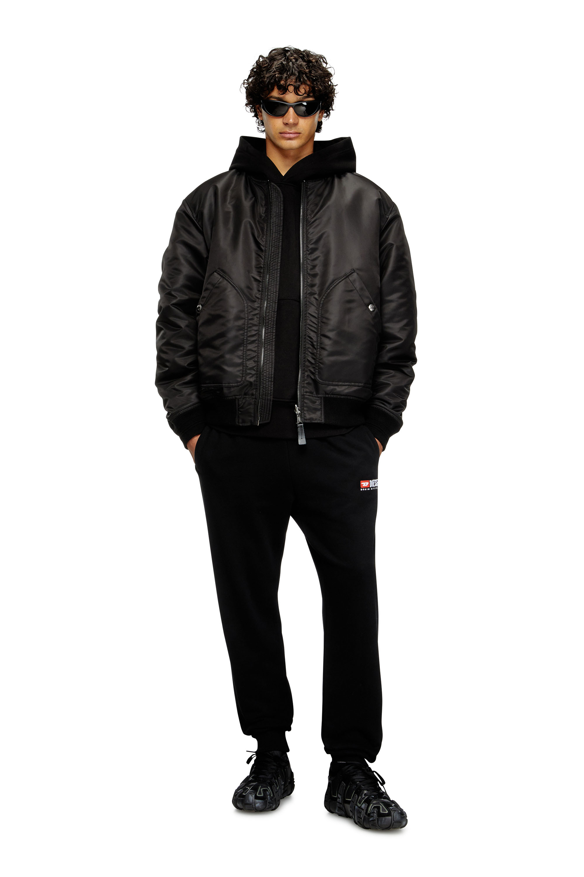 P-TARY-DIV, Black Diesel - P-TARY-DIV, Man's Track pants with embroidered logo in Black - 1
