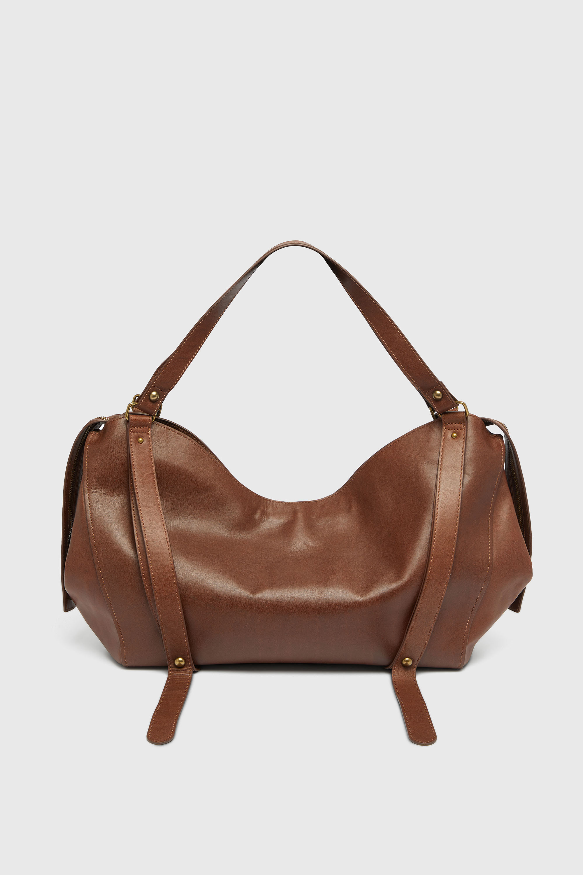Diesel - D-ONE TOPHANDLE L, Unisex's D-One-Large top-handle bag in treated leather in Brown - 3