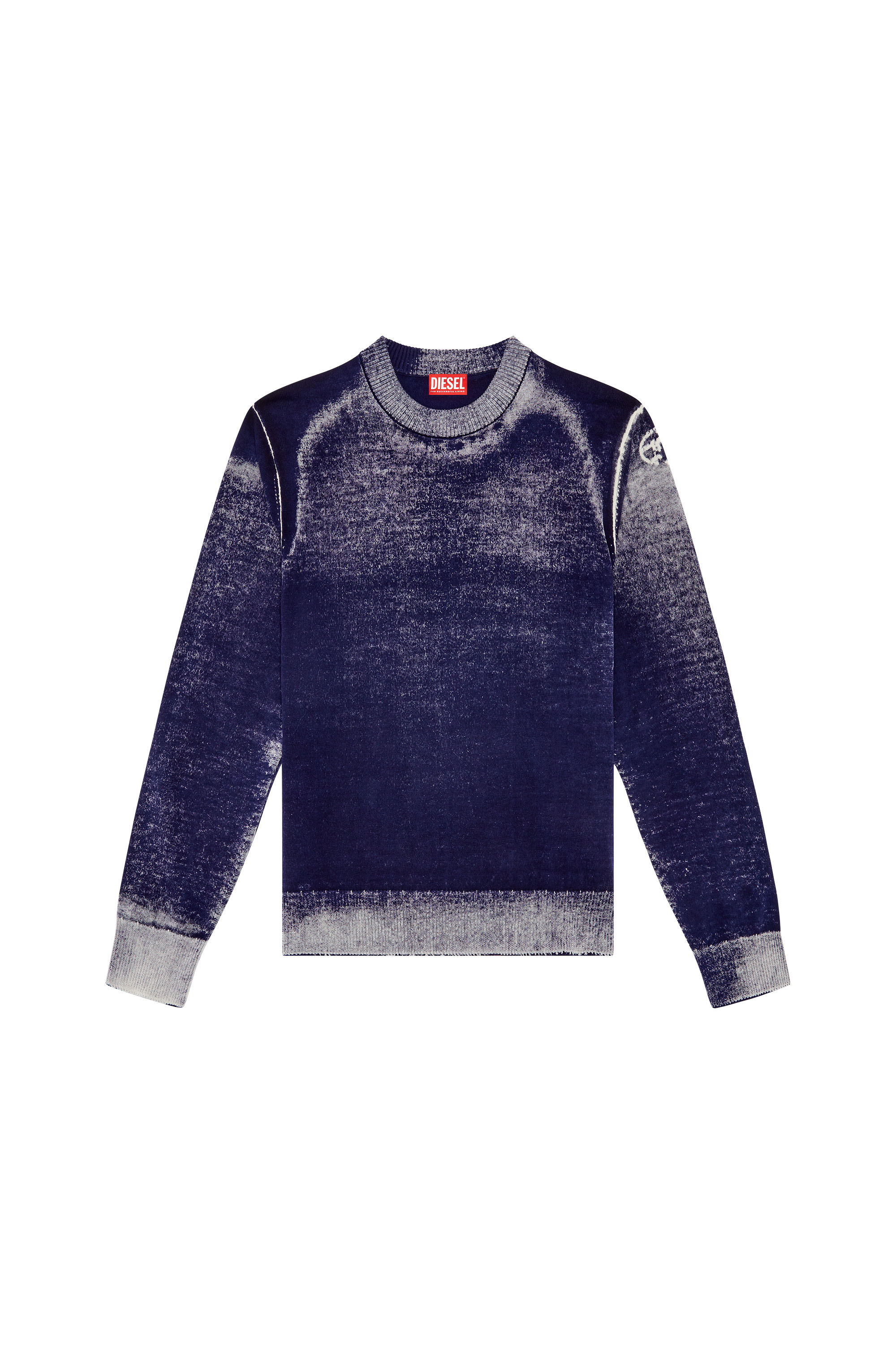 Diesel - K-LARENCE-B, Man's Reverse-print cotton jumper in Blue - 2