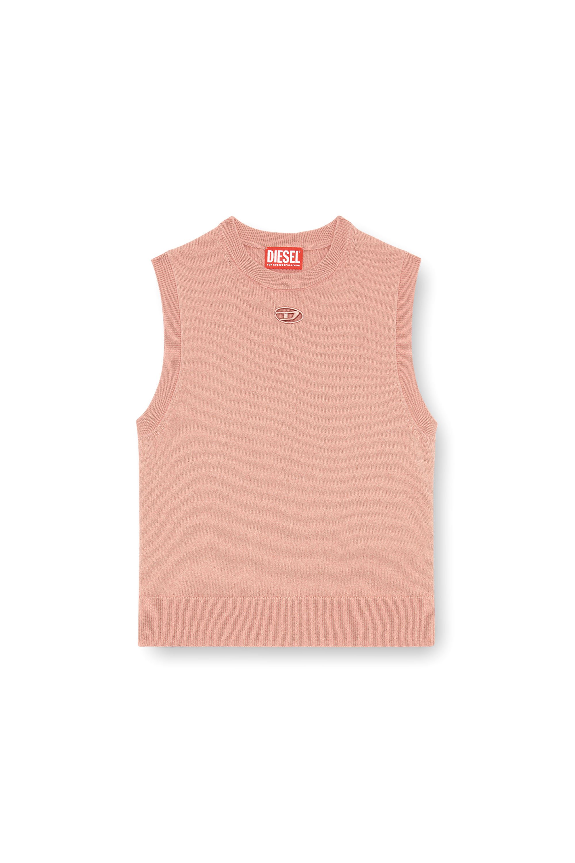 Diesel - M-ARGA-SL, Woman Cropped vest in wool and cashmere knit in Pink - Image 5