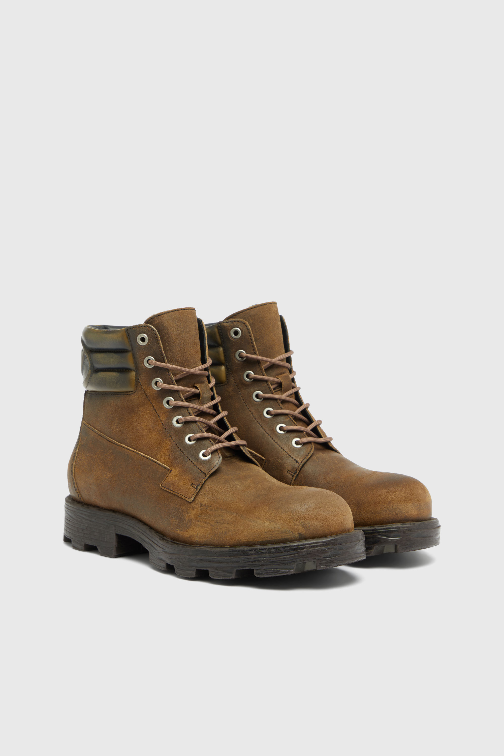 Diesel - D-HAMMER LACE UP, Man's D-Hammer-Combat boots in distressed suede in Brown - 2