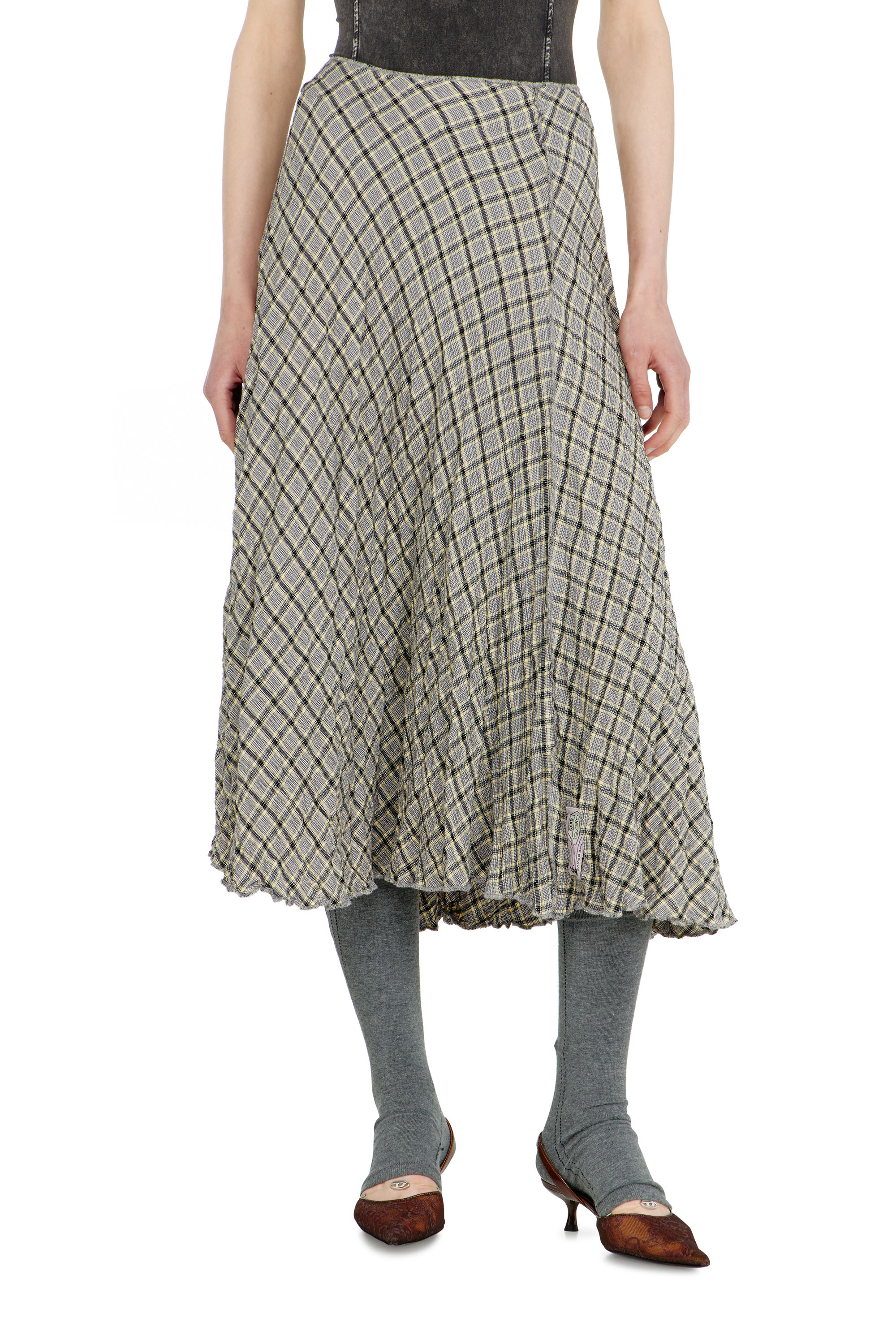Diesel - O-XYGEN, Woman's Midi skirt in seersucker-effect check in null - 2