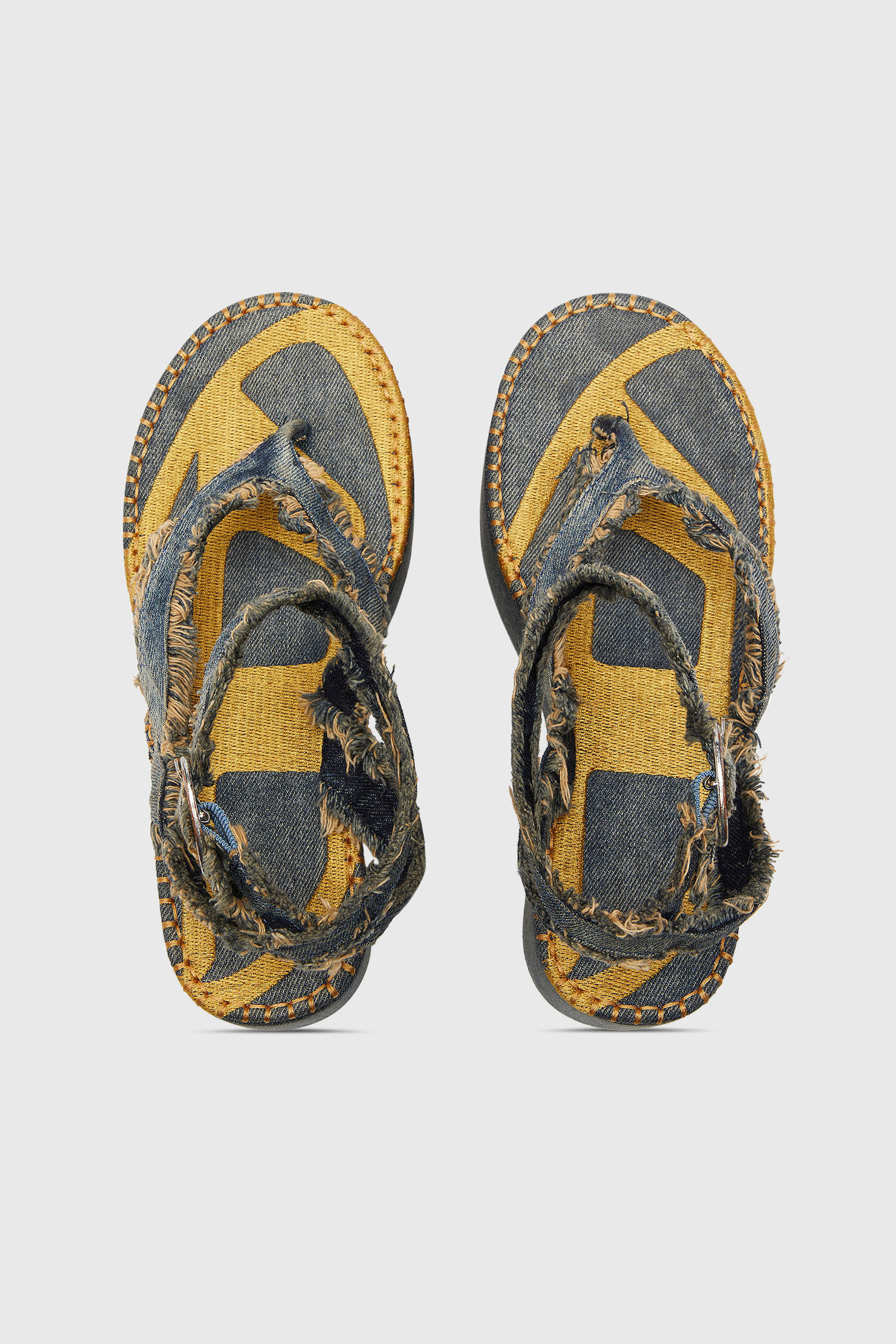 Diesel - SA-NIKOLA SANDAL, Woman's Sa-Nikola - Sandals in denim with frayed details in Blue/Grey - 4