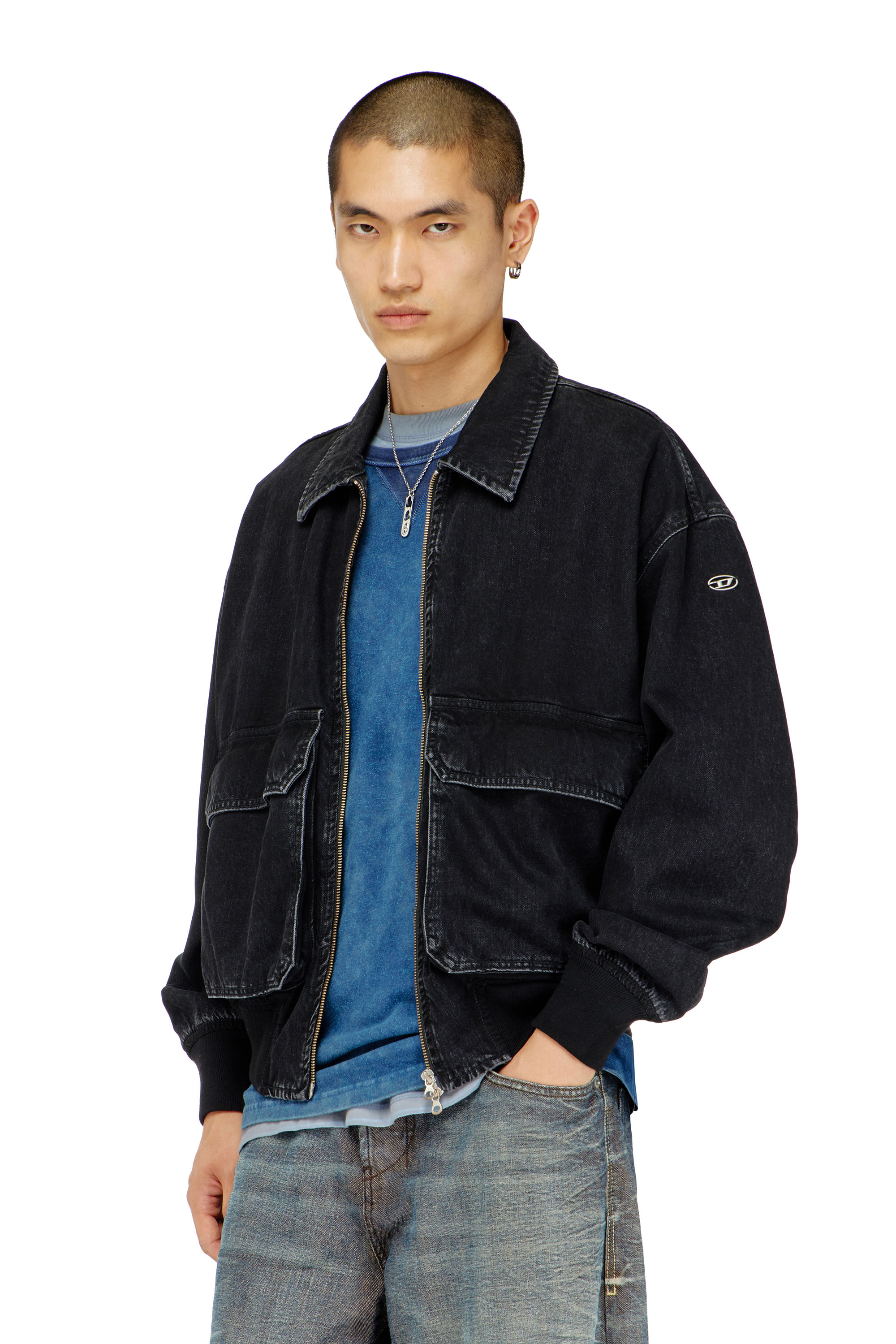 Diesel - D-KURZ, Unisex's Jacket in denim in Black - 3