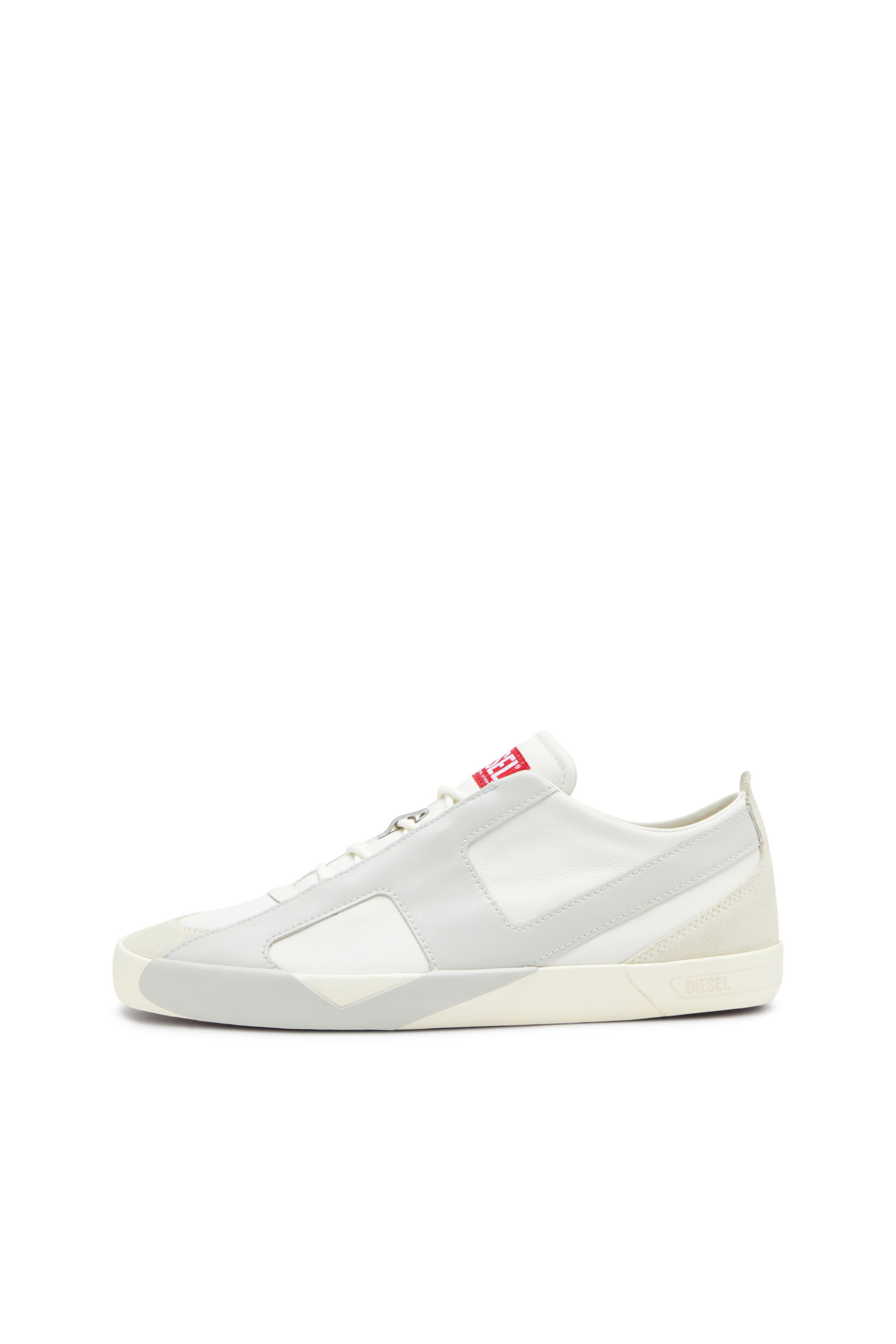 Diesel - S-SLANTE-D LOW, Man's S-Slante-D-Sneakers in suede and leather with D logo in White/Grey - 8