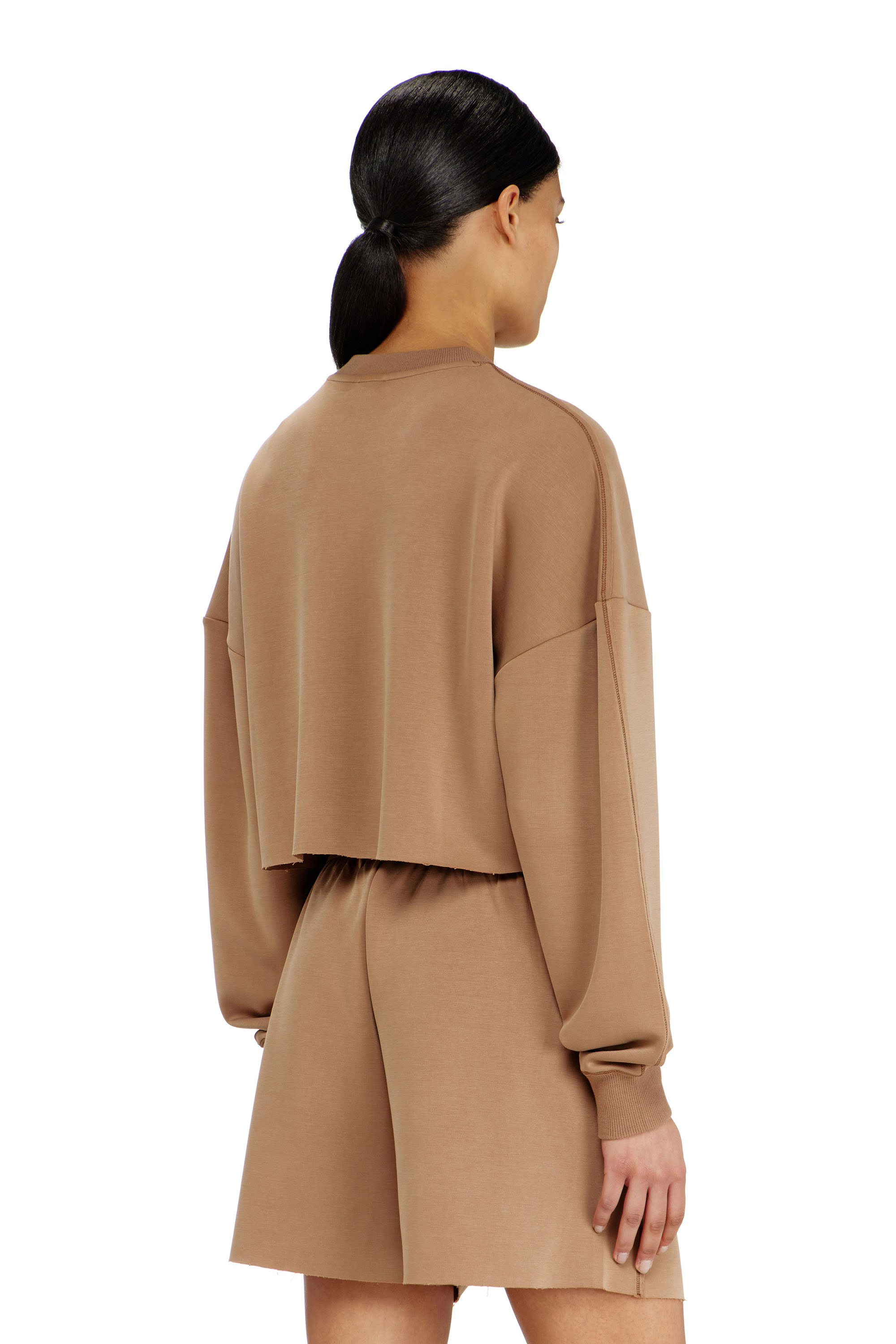 Diesel - MARTHA-UTLT, Woman's Shorts in light stretch scuba in Brown - 3