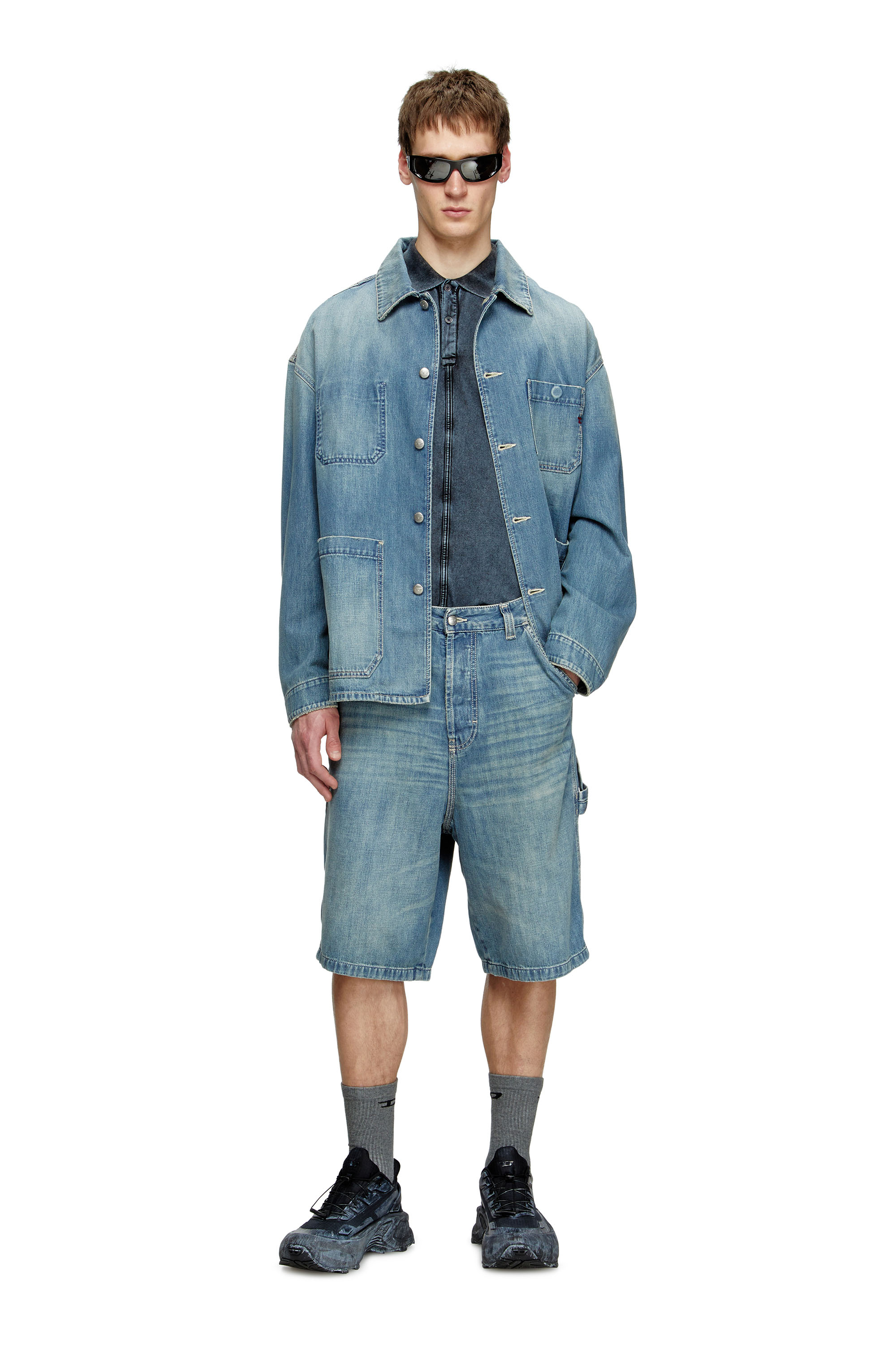 D-LIVERY-W-SHORT, Light Blue Diesel - D-LIVERY-W-SHORT, Man's Utility-style denim shorts in Light Blue - 1
