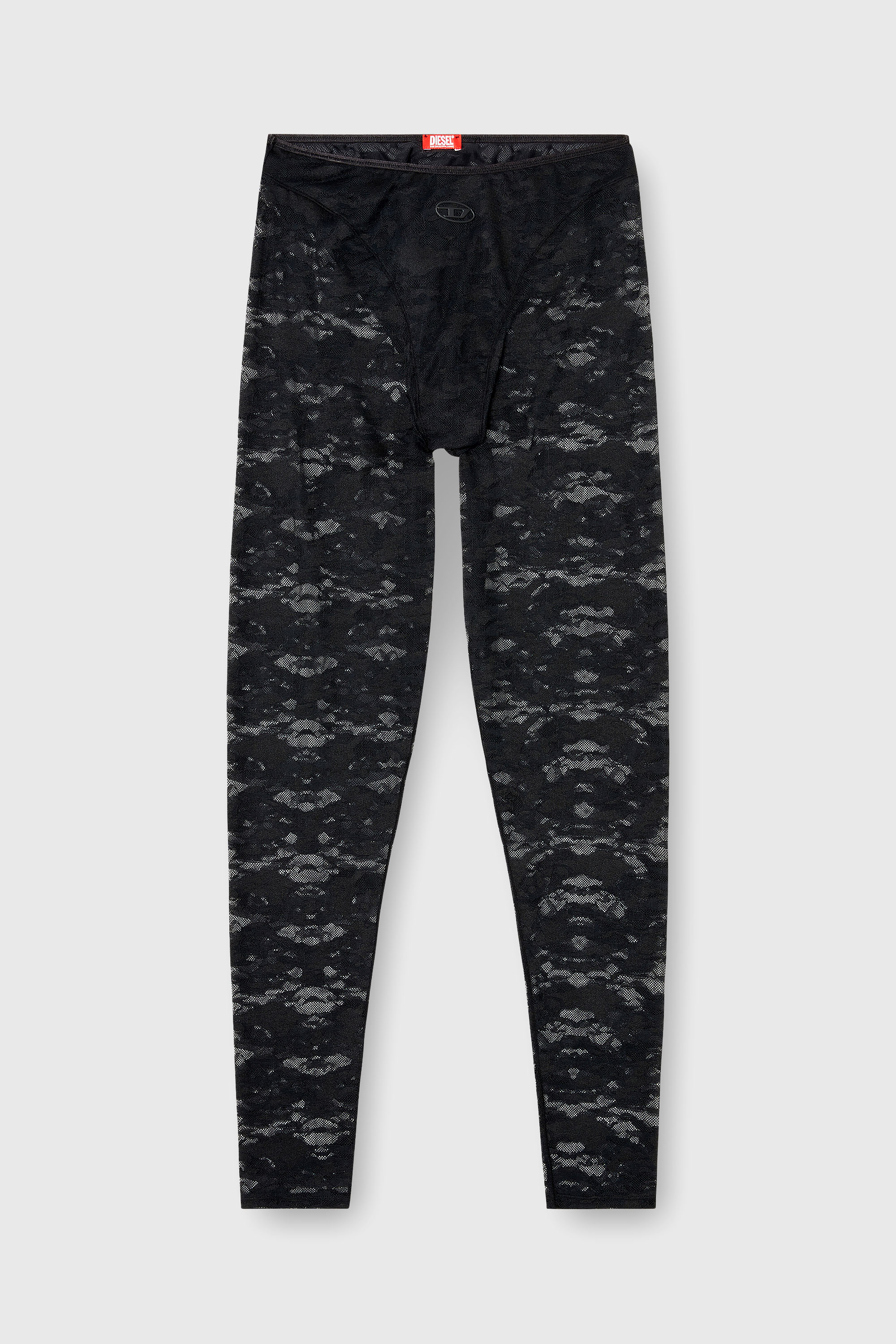 Diesel - HAYLEY-UTLT, Woman's Leggings in nylon camouflage lace in Black - 2