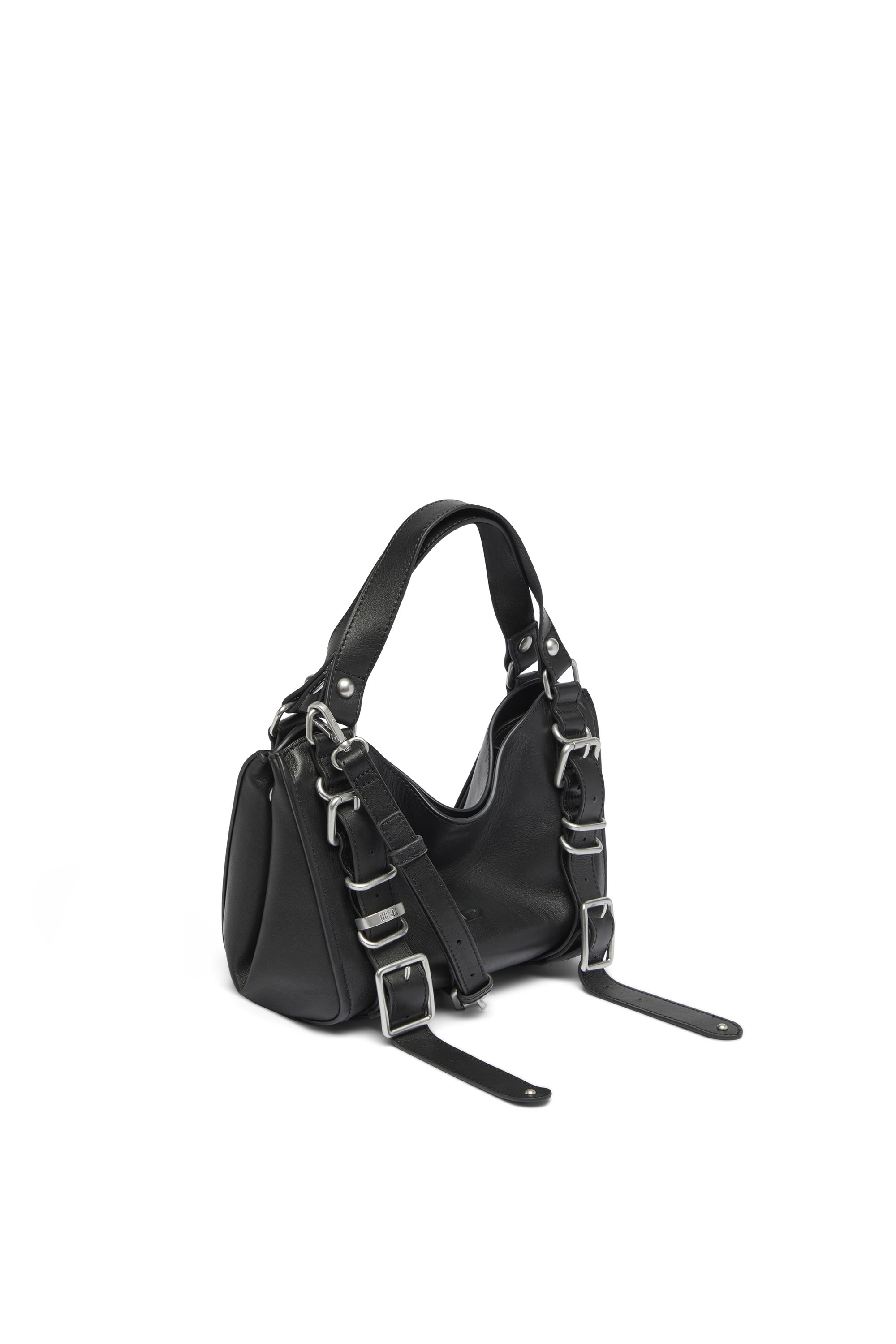 Diesel - D-ONE TOPHANDLE S, Woman's D-One-Small top-handle bag in treated leather in Black - 5