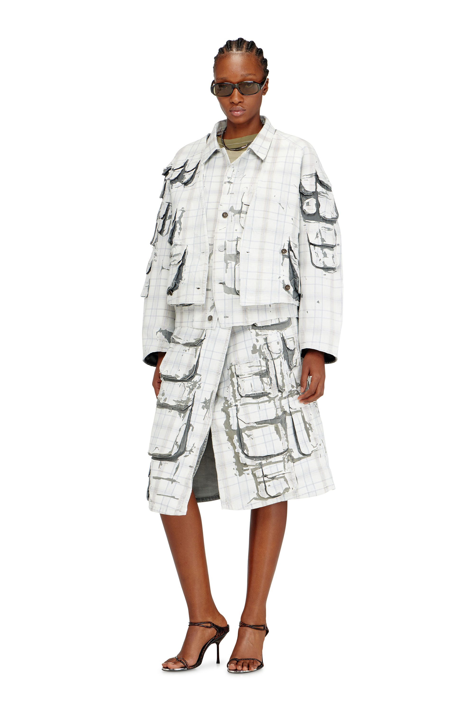 Diesel - DE-TALBAR-FSI, Woman's Denim cardi jacket with peel-off effect in null - 2