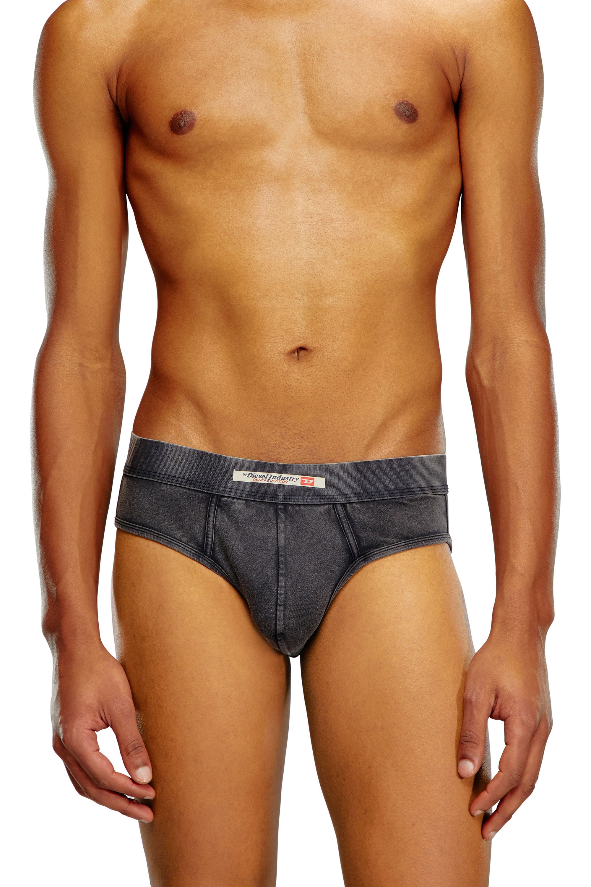 Diesel - UMBR-ANDRE-H, Man's Briefs in denim-effect cotton in Black - 2