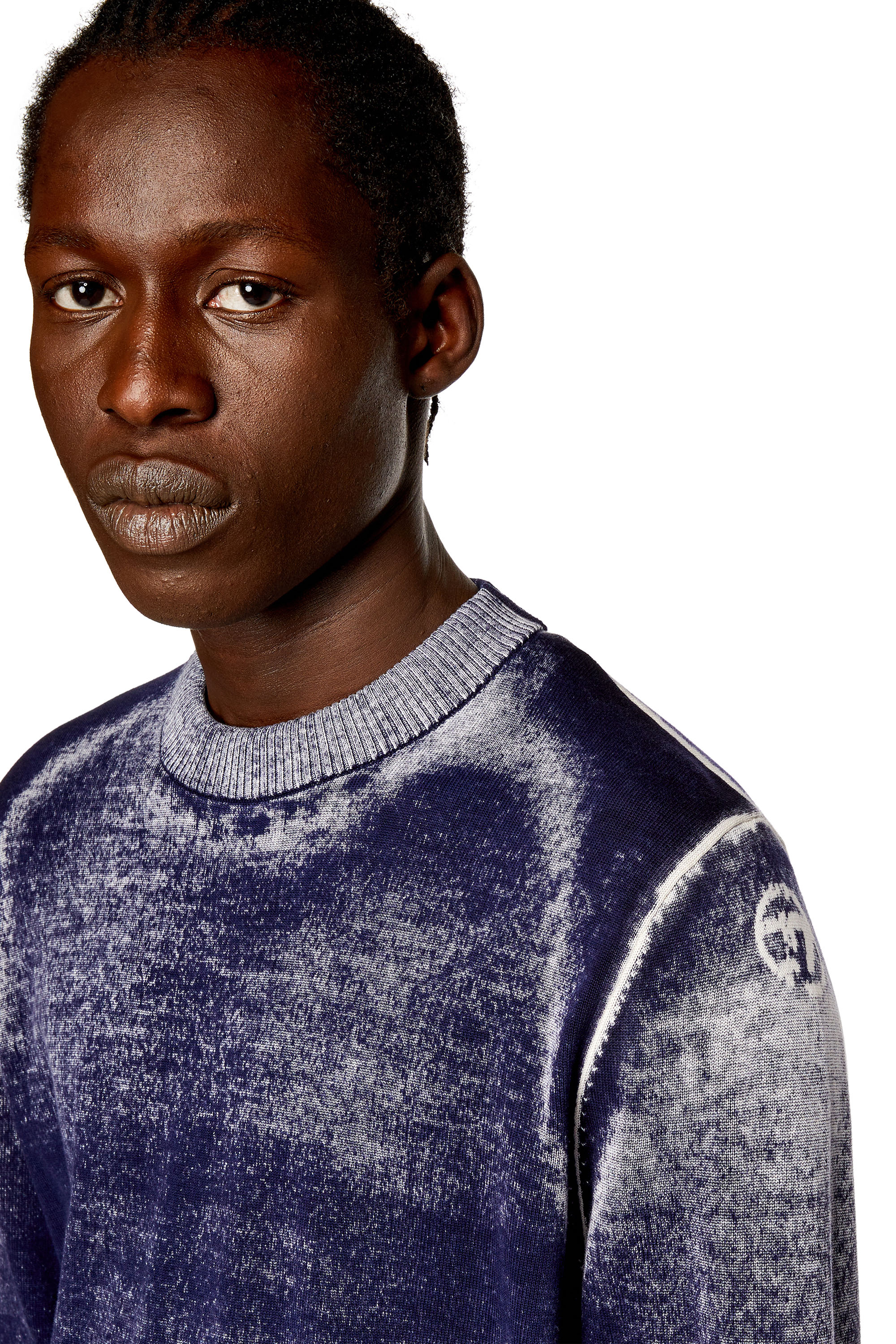 Diesel - K-LARENCE-B, Man's Reverse-print cotton jumper in Blue - 5