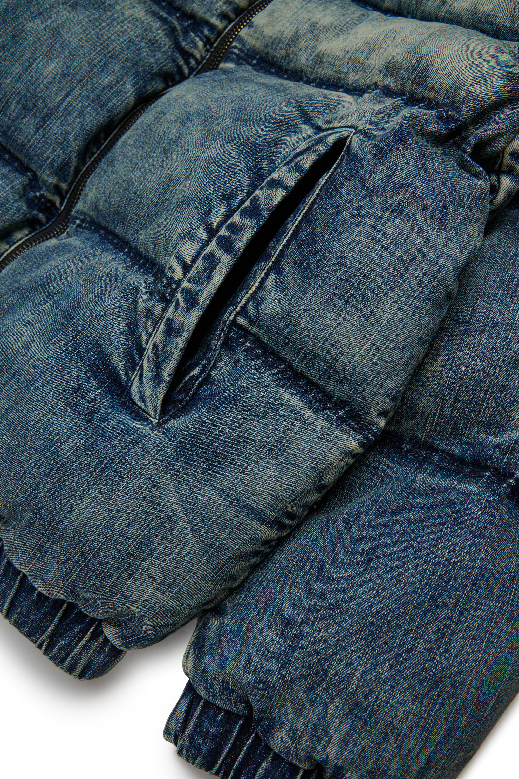 Diesel - JWMONS, Unisex's Jeans puffy jacket with logo in Dark Blue - 4