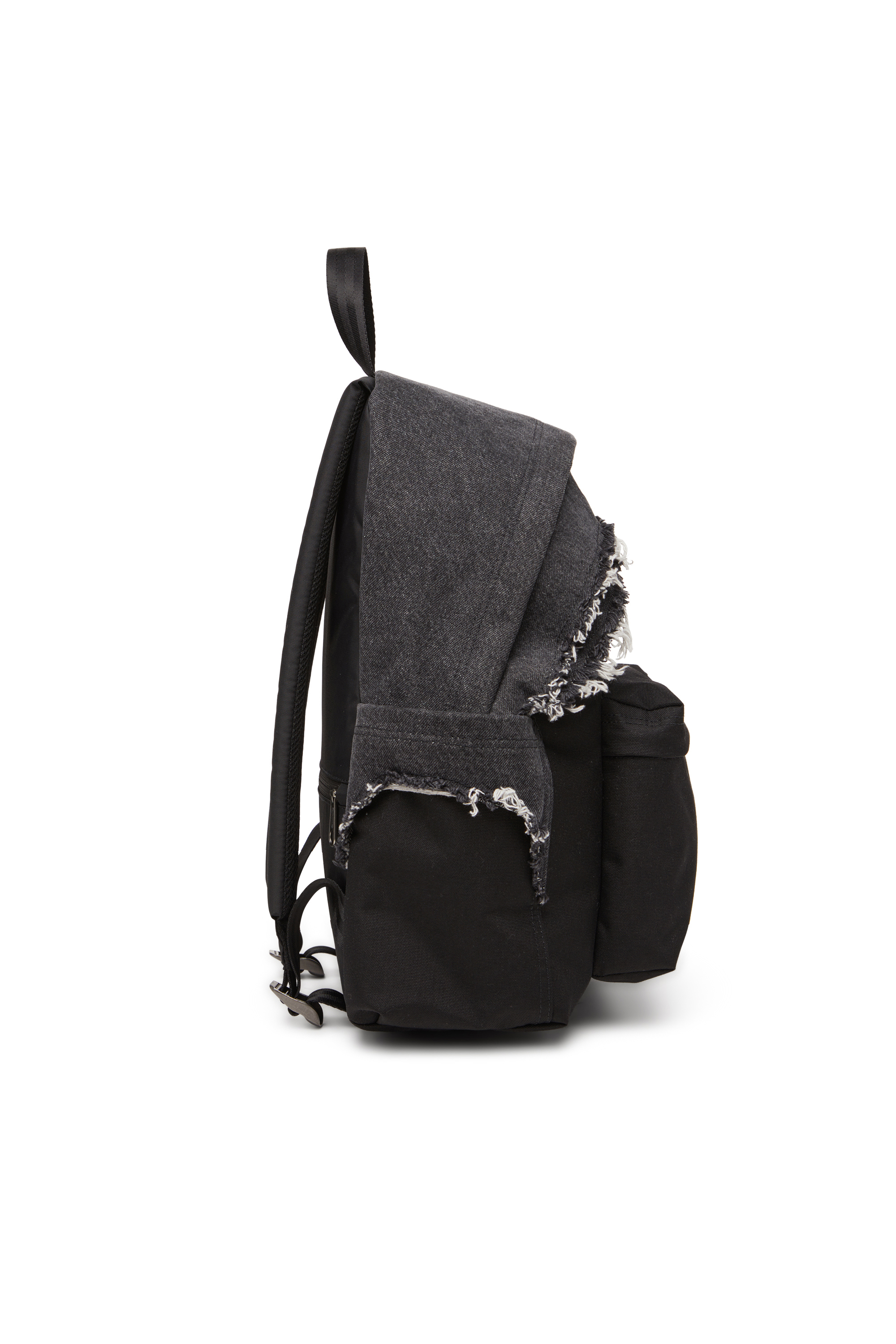 Diesel - DIESEL DAY PAK'R, Unisex's Backpack in destroyed denim and CORDURA® in Black - 4