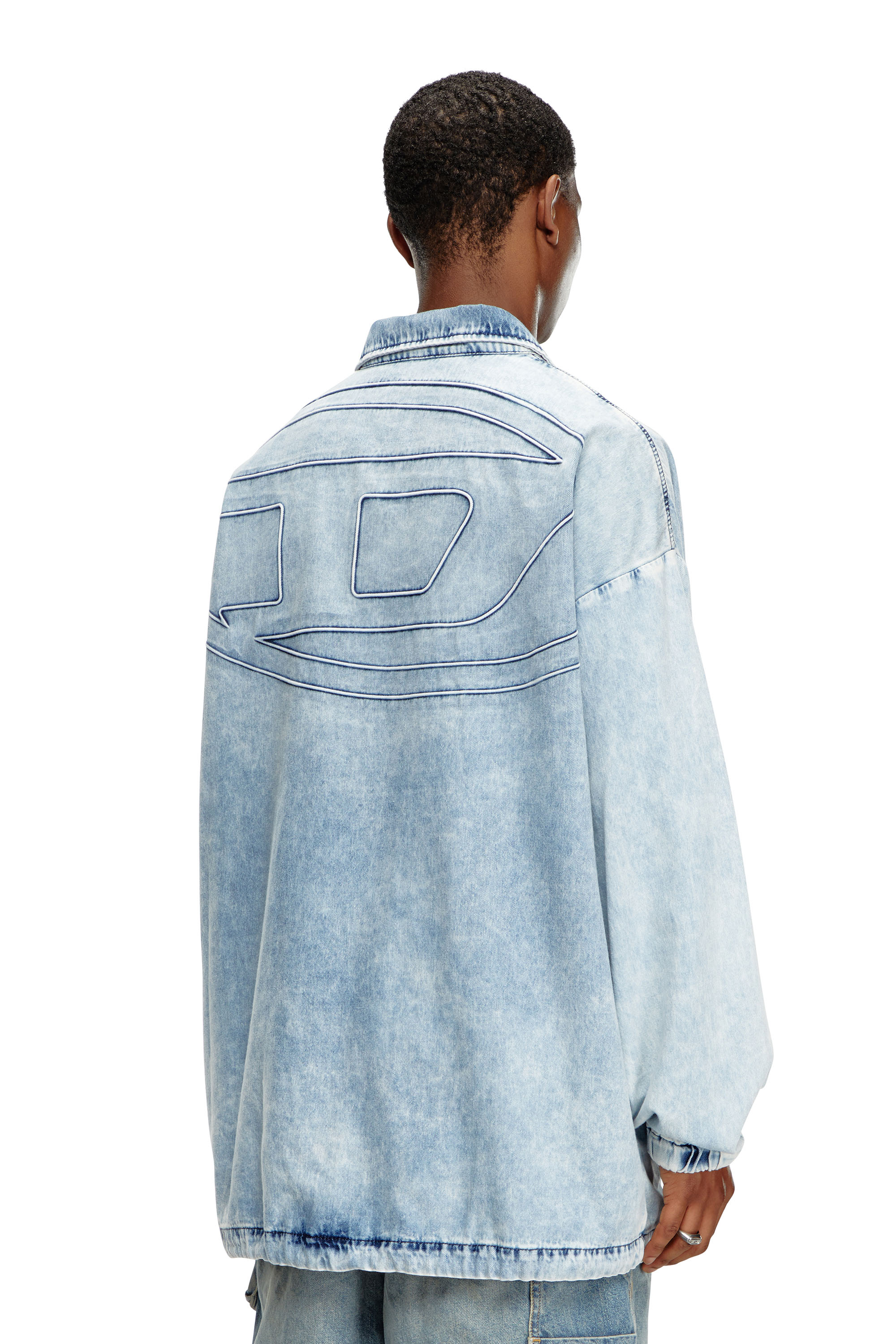Diesel - D-KRAP-S1, Man Denim jacket with Oval D in Blue - Image 1