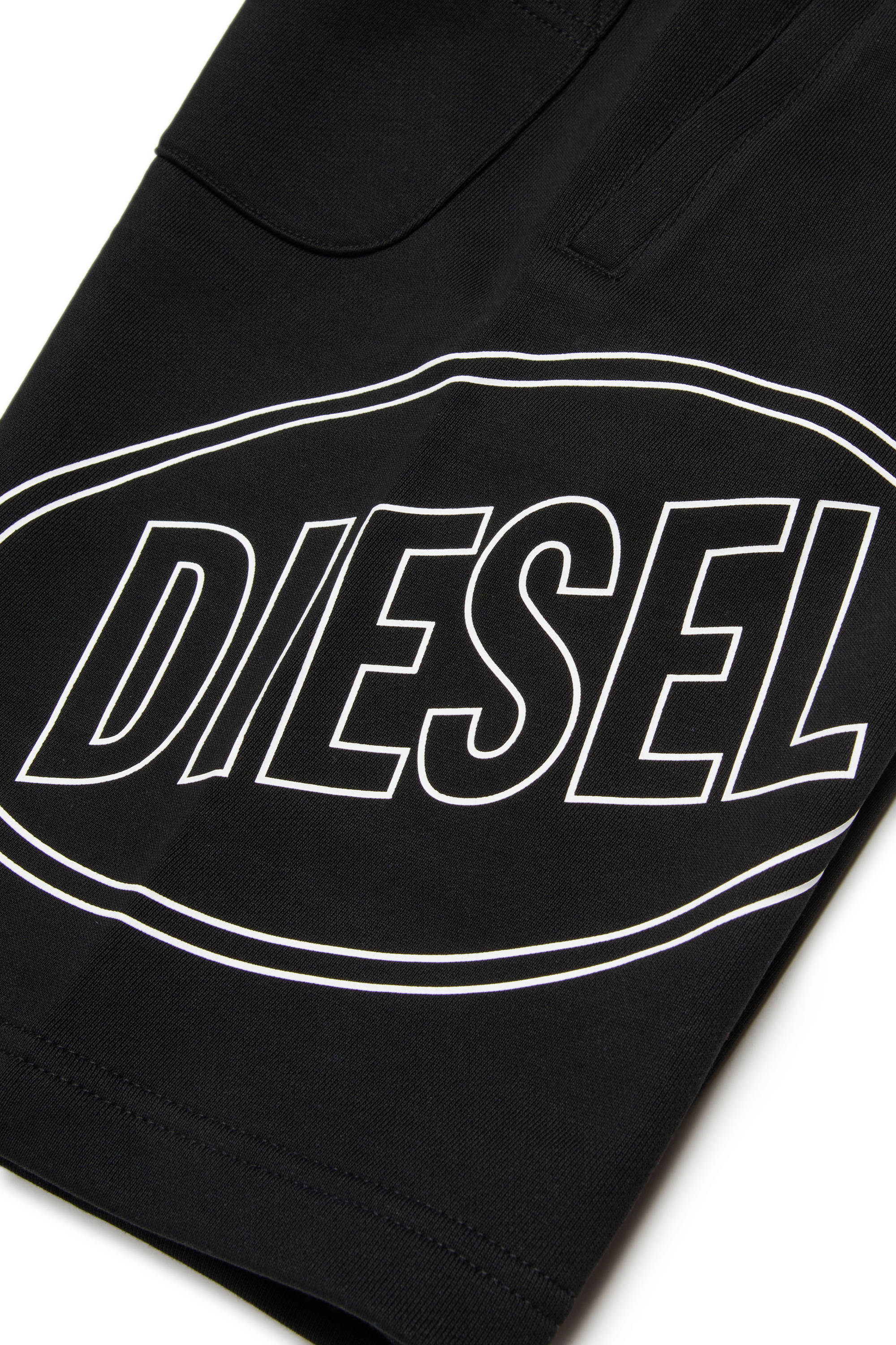 Diesel - PCIRCLE SHORT, Man's Cotton bermudas with maxi print in Black - 4