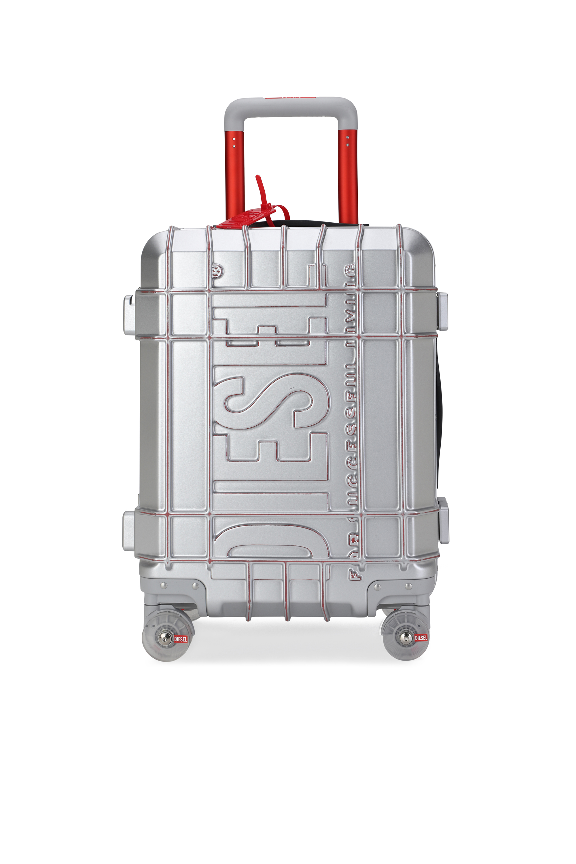 Diesel - DIESEL PC STRONG IMAGE TROLLEY- DSL003, Unisex's Rugged carry‑on suitcase 20" in Silver - 1