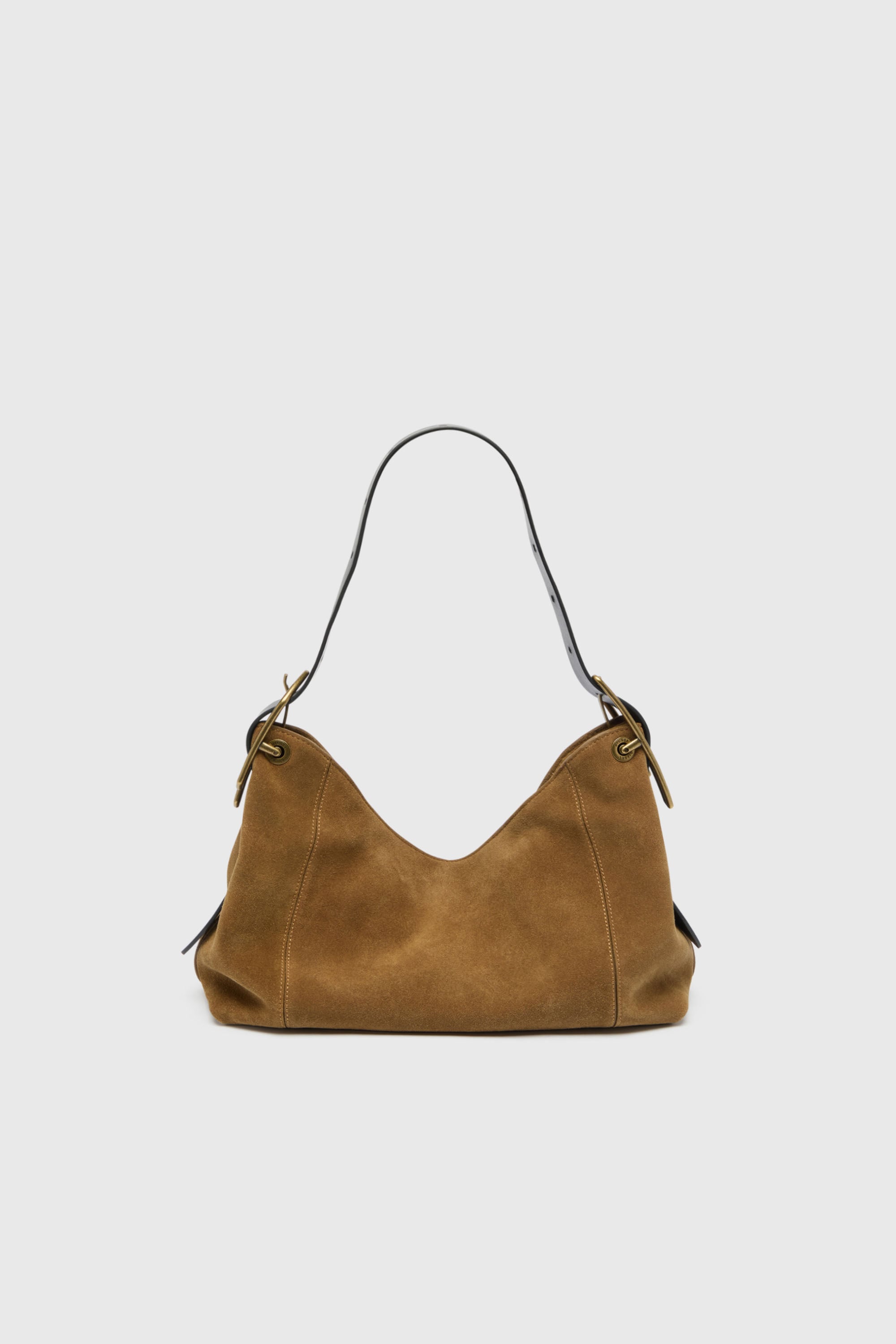 Diesel - D-LINE HOBO S, Woman's D-Line-Shoulder bag in waxed suede in Light Brown - 2