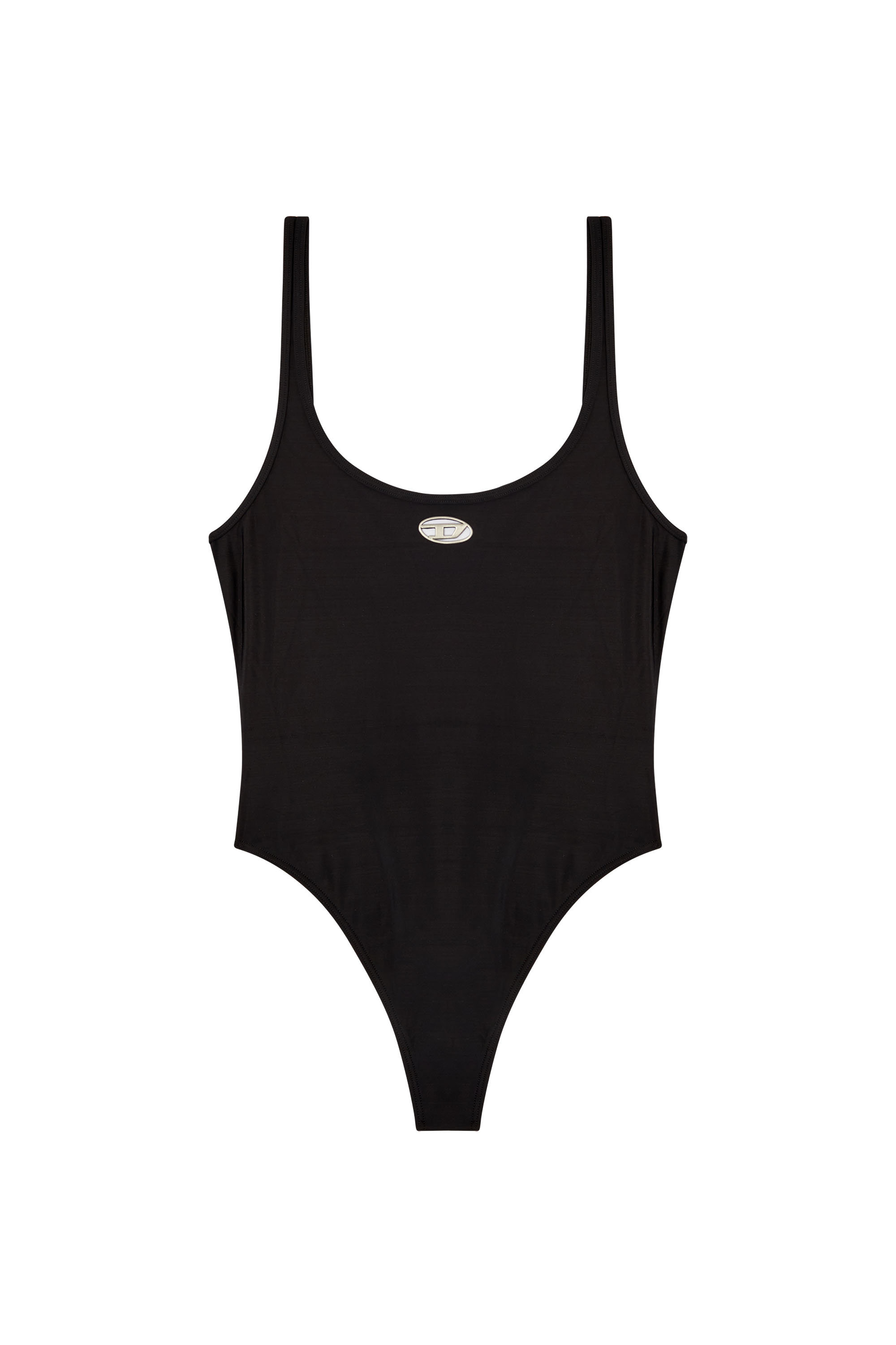 Diesel - UT-BODY-UTLT, Woman's Swimsuit with cut-out logo in Black - 4