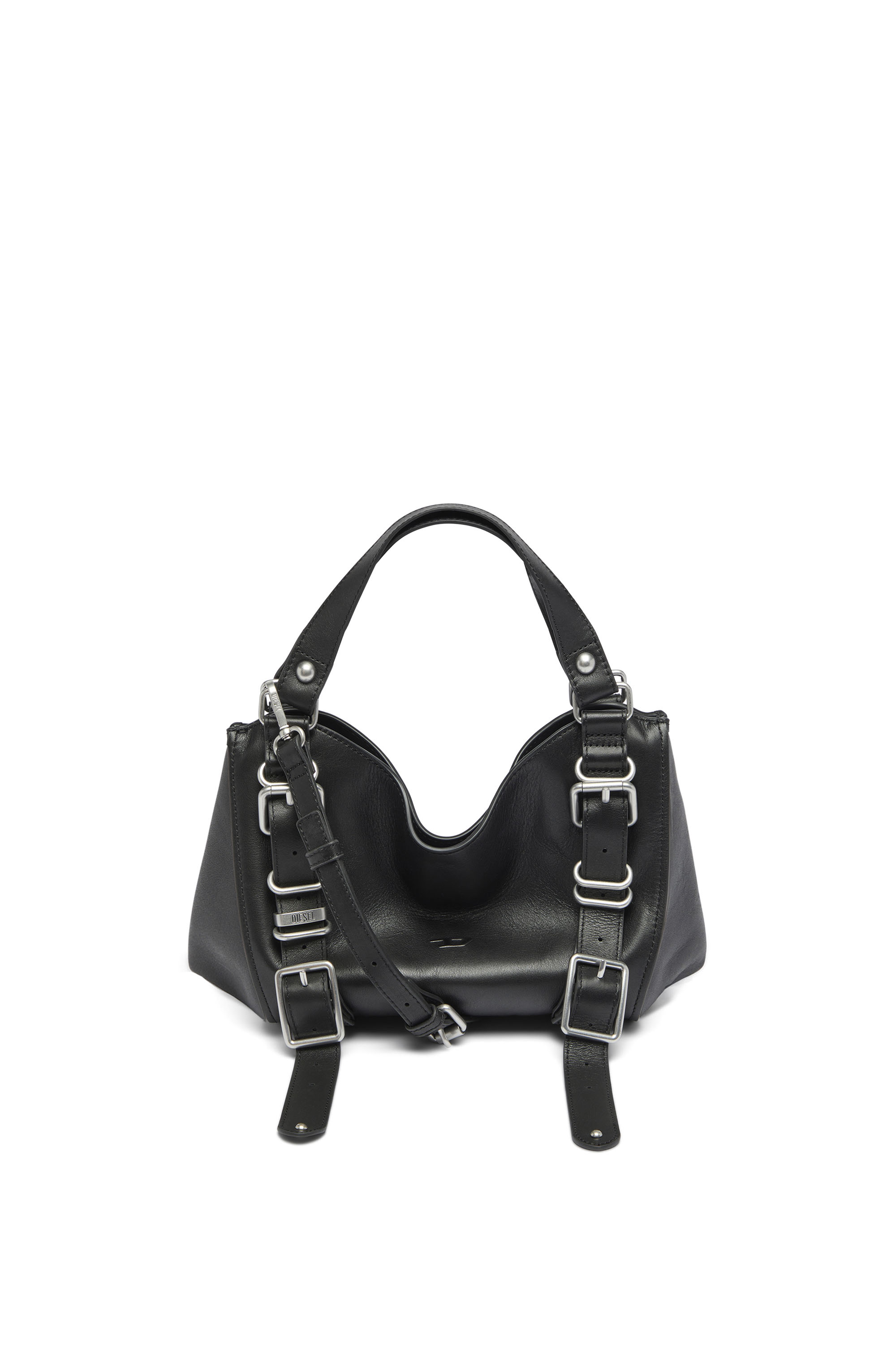 Diesel - D-ONE TOPHANDLE S, Woman's D-One-Small top-handle bag in treated leather in Black - 2