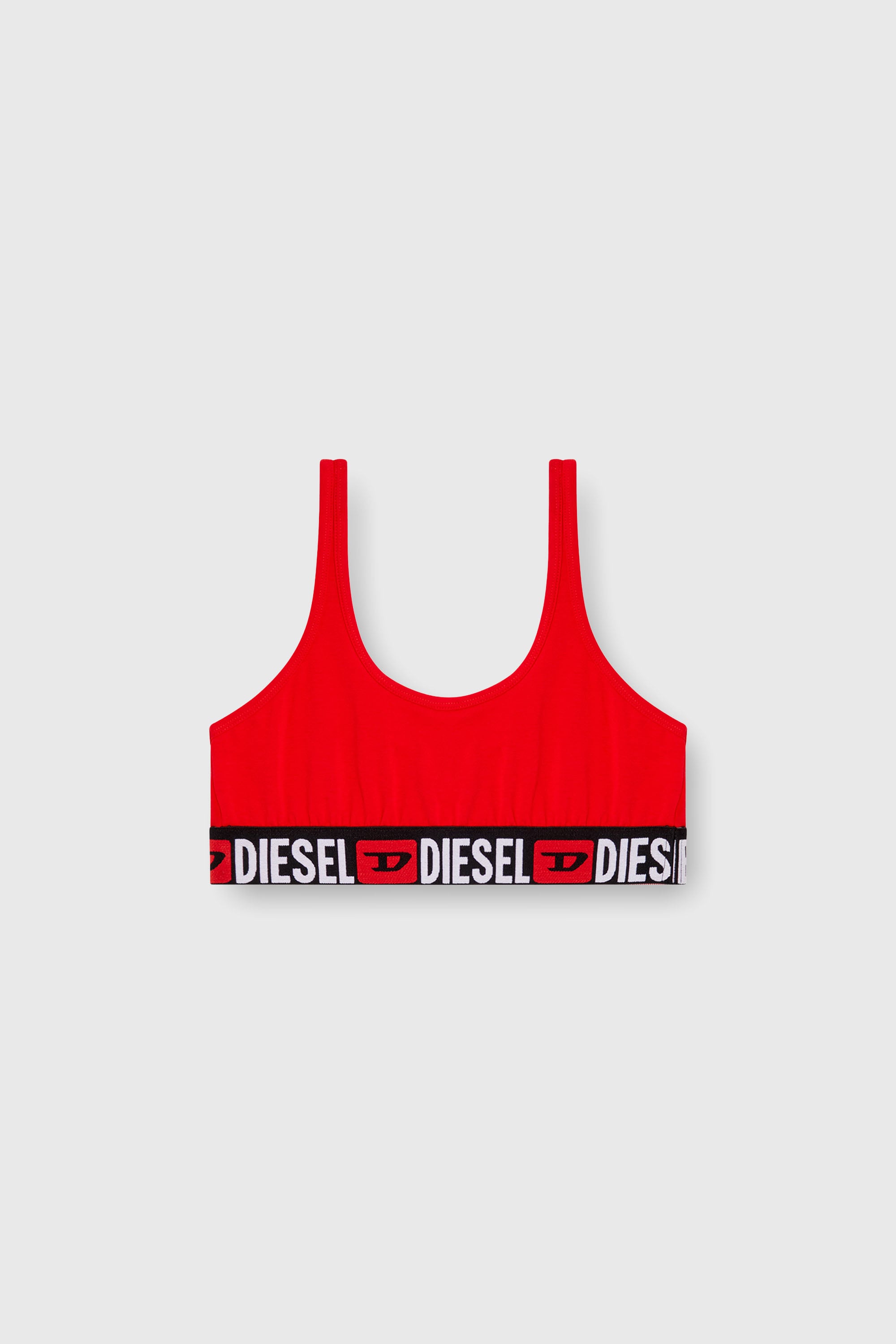 Diesel - UFSB-ORIBA, Woman's Cotton bralette with logo in Red - 2